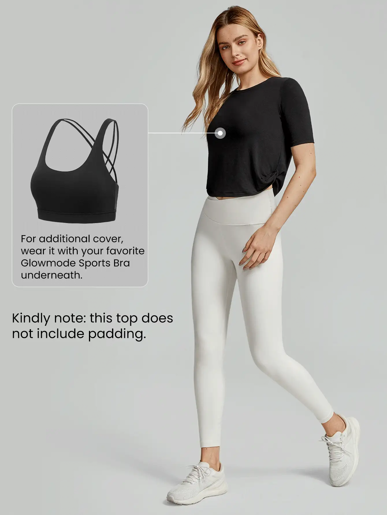 GLOWMODE Wool Knit Soft Knotted T-Shirt Casual Daily Baby Tee - Black - View 5