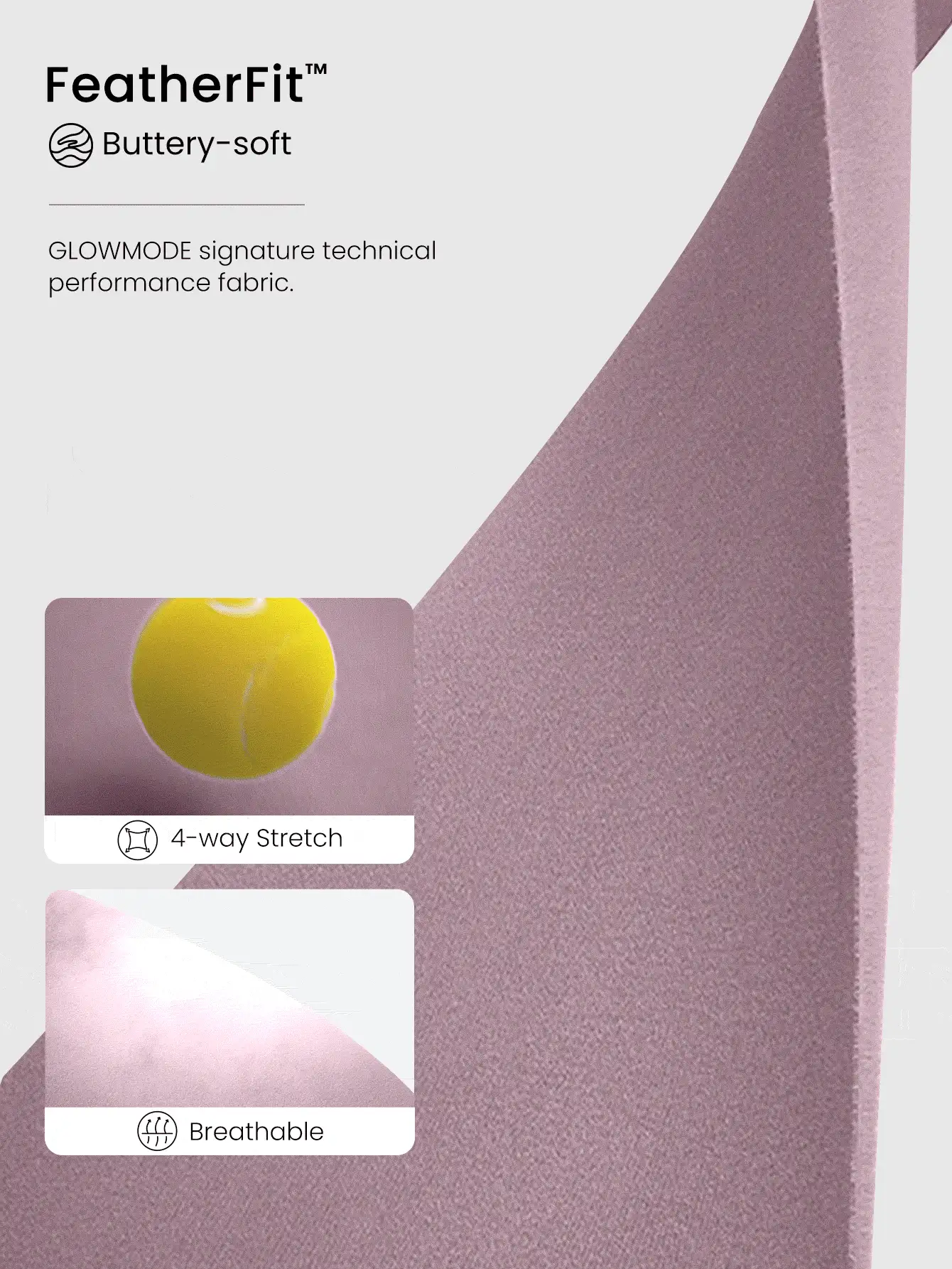 GLOWMODE FeatherFit™ Waist Slimming Curved Long Sleeve Top Low Impact Yoga Pilates Daily Summer Gym - Elderberry - View 4