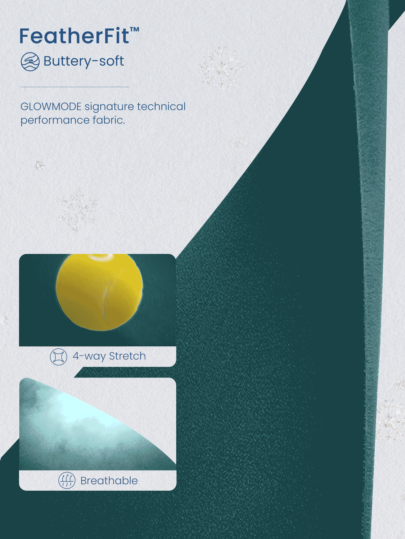 GLOWMODE 24 英寸 FeatherFit™ Merry & Bright 双色交叉紧身裤圣诞节假期冬季低冲击瑜伽日常 - 霧石 - 查看 4