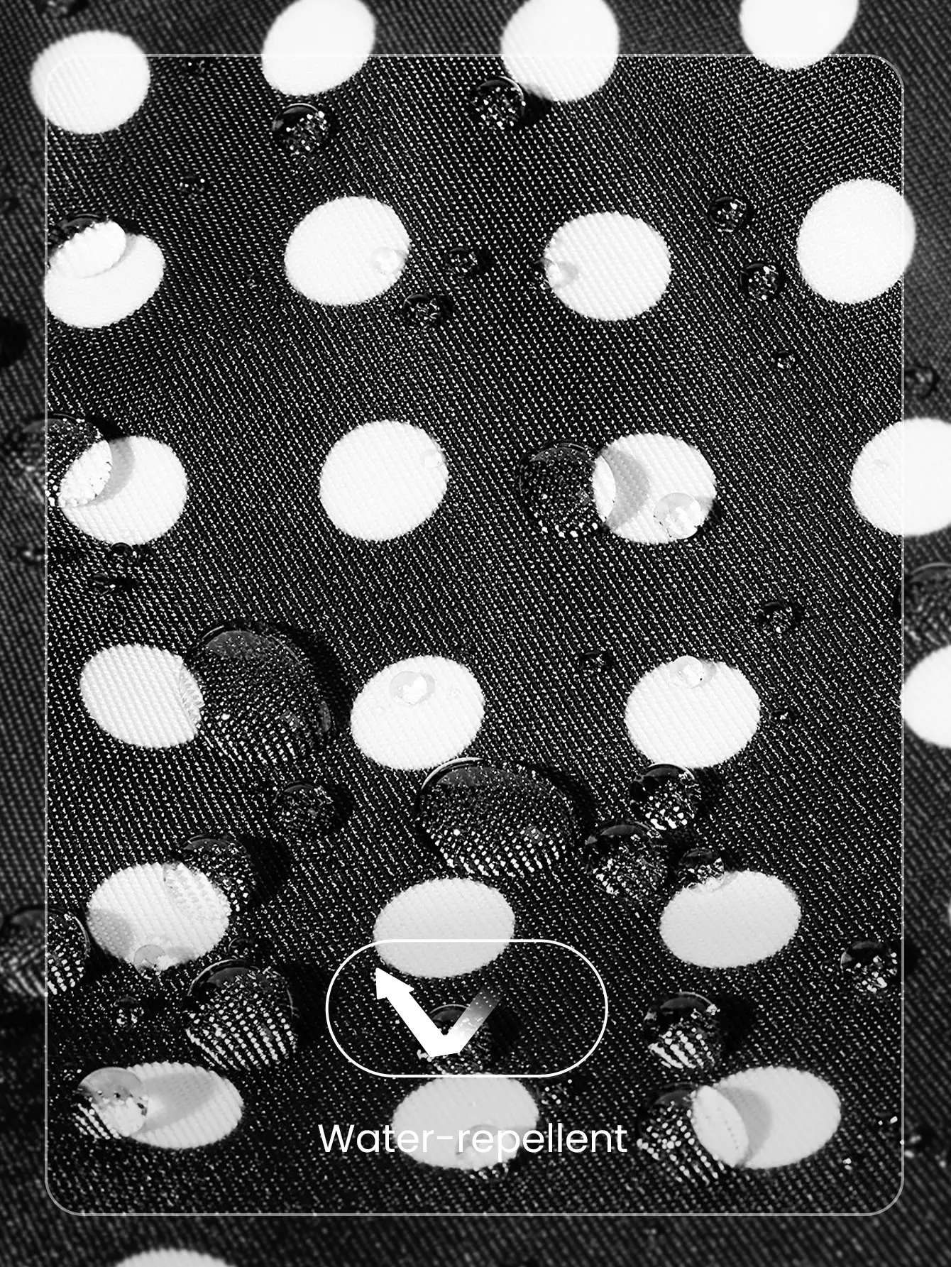 GLOWMODE Túi đeo chéo eo 1L Dot And Go bằng lưới chống thấm nước, dây đeo điều chỉnh được, họa tiết chấm bi đen, có ngăn, thích hợp cho phòng tập thể dục, leo núi, du lịch, sử dụng hàng ngày, mùa xuân hè. - Đen và trắng - Xem 5