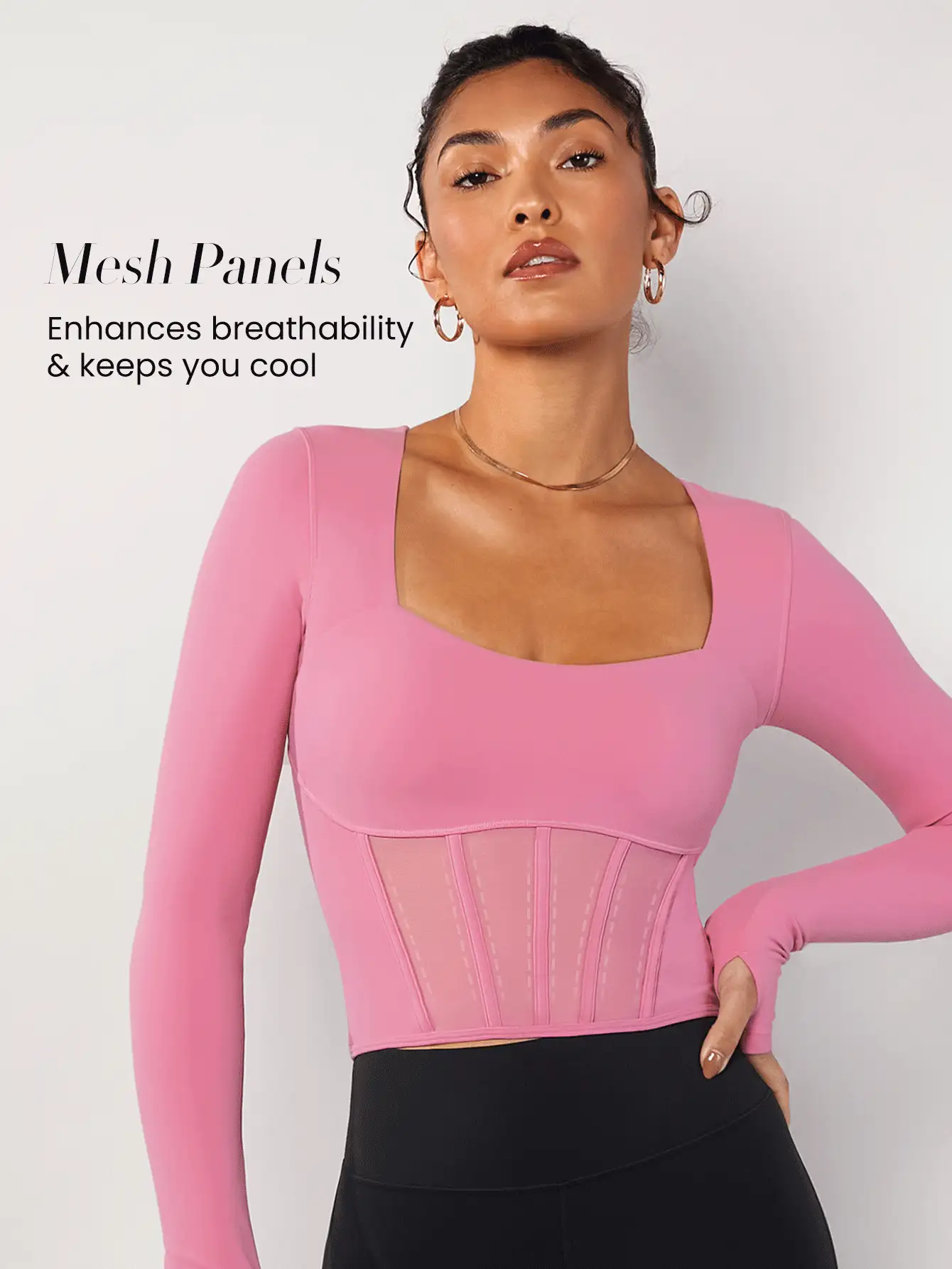 GLOWMODE FeatherFit™ Áo nịt ngực Hiệu ứng Gầy Áo - Hồng - Xem 4