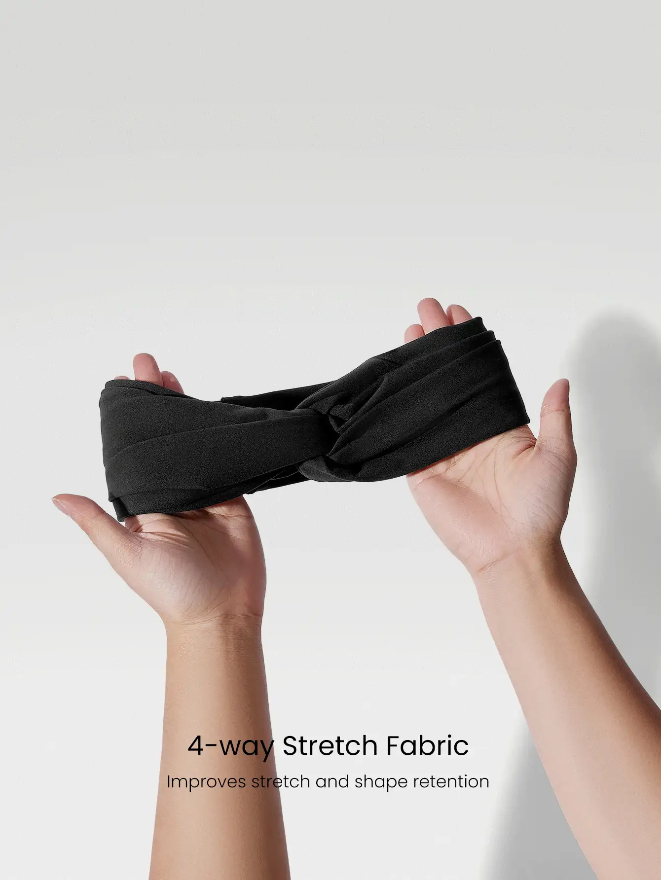 GLOWMODE 1 件装 FeatherFit™ 扭结反光弹力柔软吸汗扭结头带健身运动日常休闲 - 黑色 - 查看 4