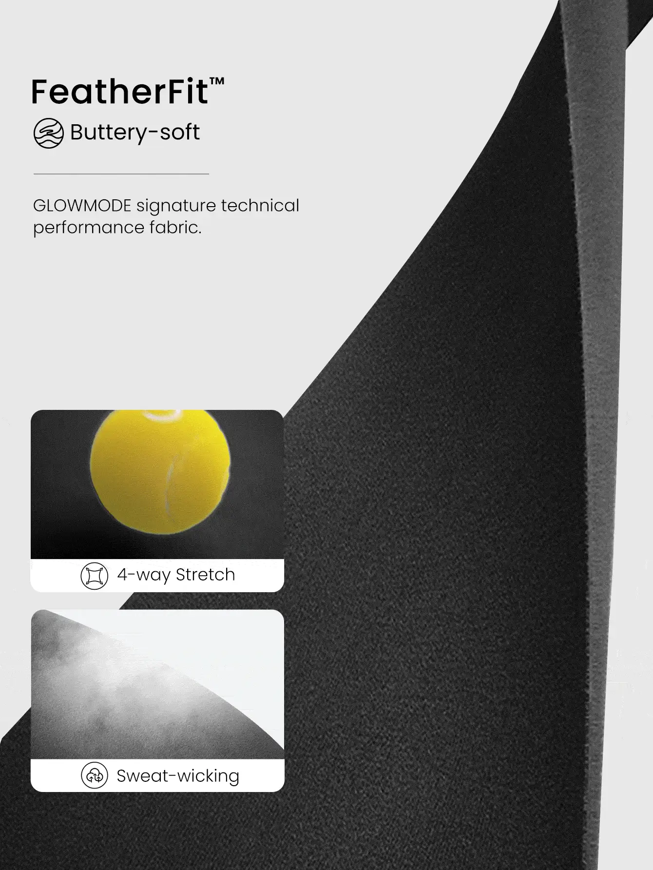 GLOWMODE 1 件装 FeatherFit™ 扭结反光弹力柔软吸汗扭结头带健身运动日常休闲 - 黑色 - 查看 7