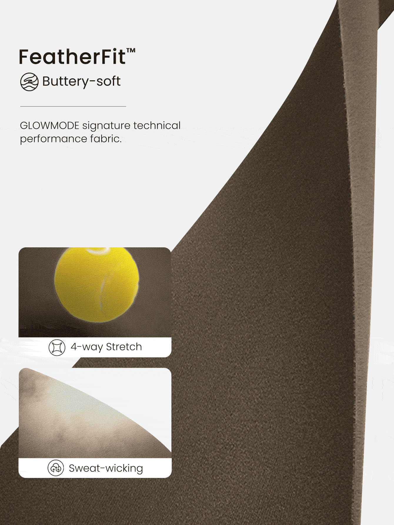 GLOWMODE Leggings de 24" FeatherFit™ con diseño de costuras divisorias, suaves y elásticos, para yoga de bajo impacto, pilates, uso diario y casual - Marrón - Ver 6