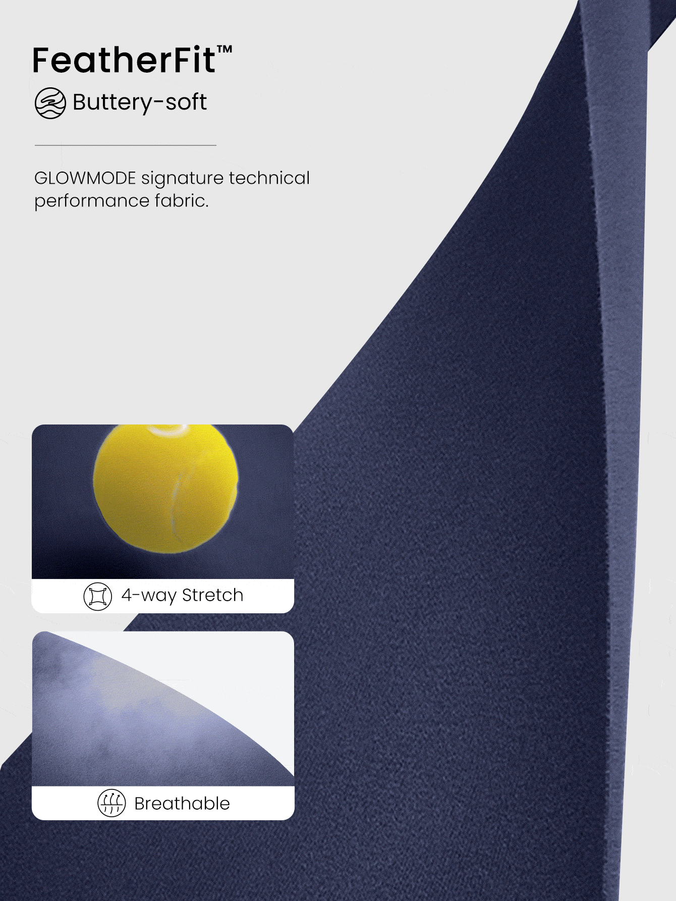 GLOWMODE 26 英寸 FeatherFit™ V 领绑带背部 Powerhold 背部紧身连体衣 低冲击瑜伽日常 - Dark Blue - 查看 5