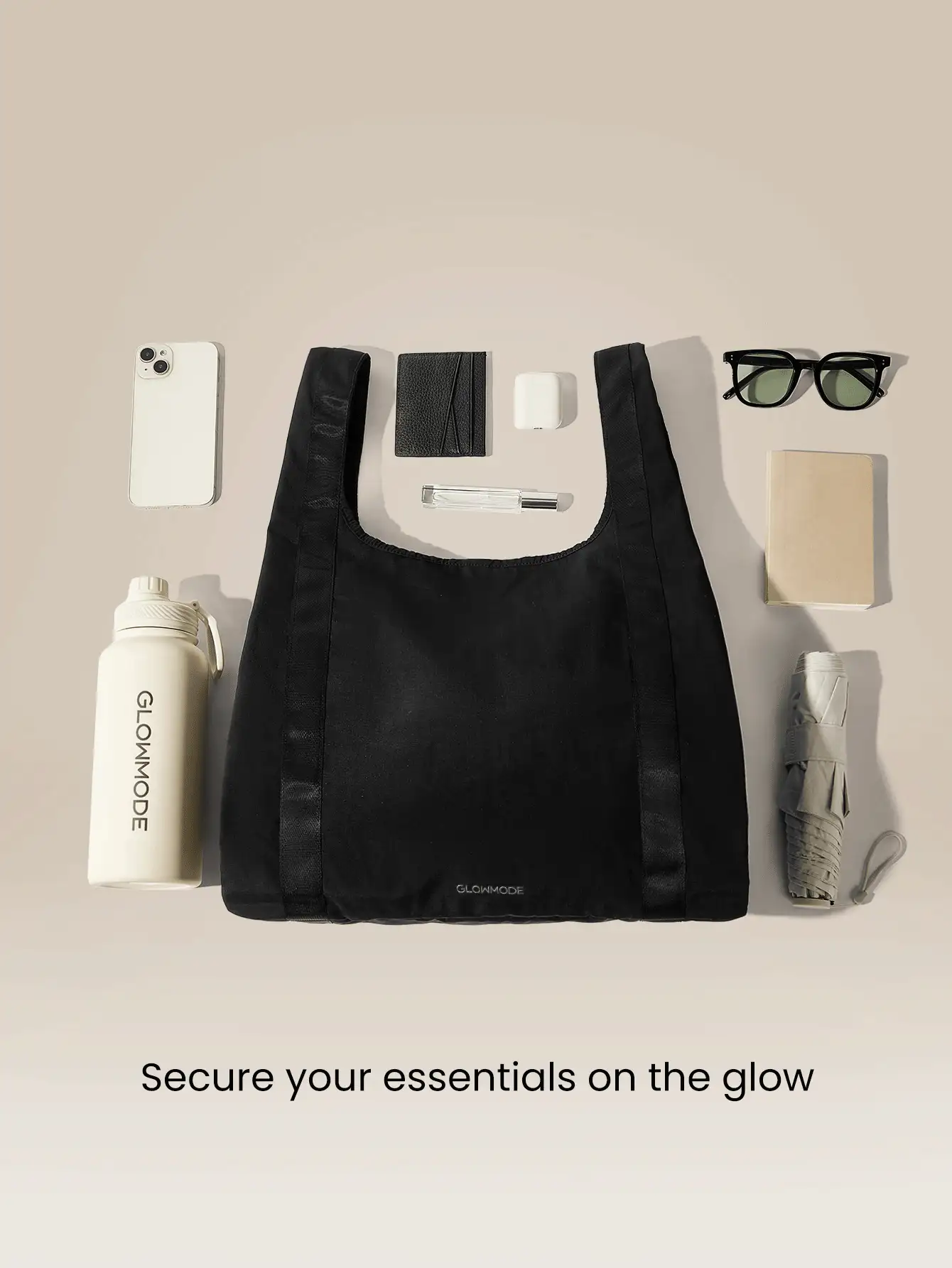 GLOWMODE 25L Commuter Carry Elastic Strap Large Storage Snap Button Messenger Bag Daily Casual - Black - View 3