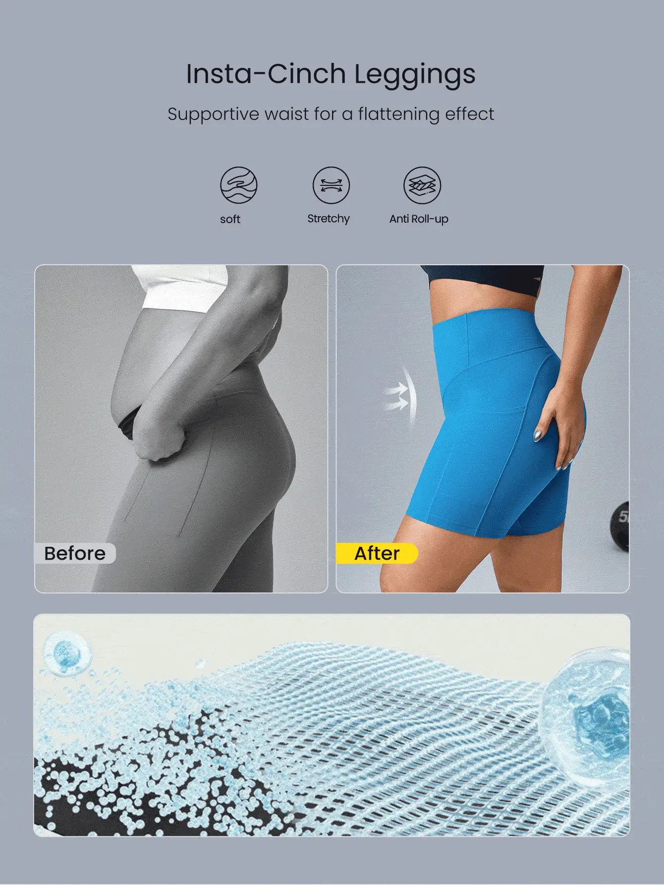 GLOWMODE 7 英寸 FeatherFit™-Sculpt 收腹骑行短裤 健身房夏季健身 - 藍色 - 查看 2