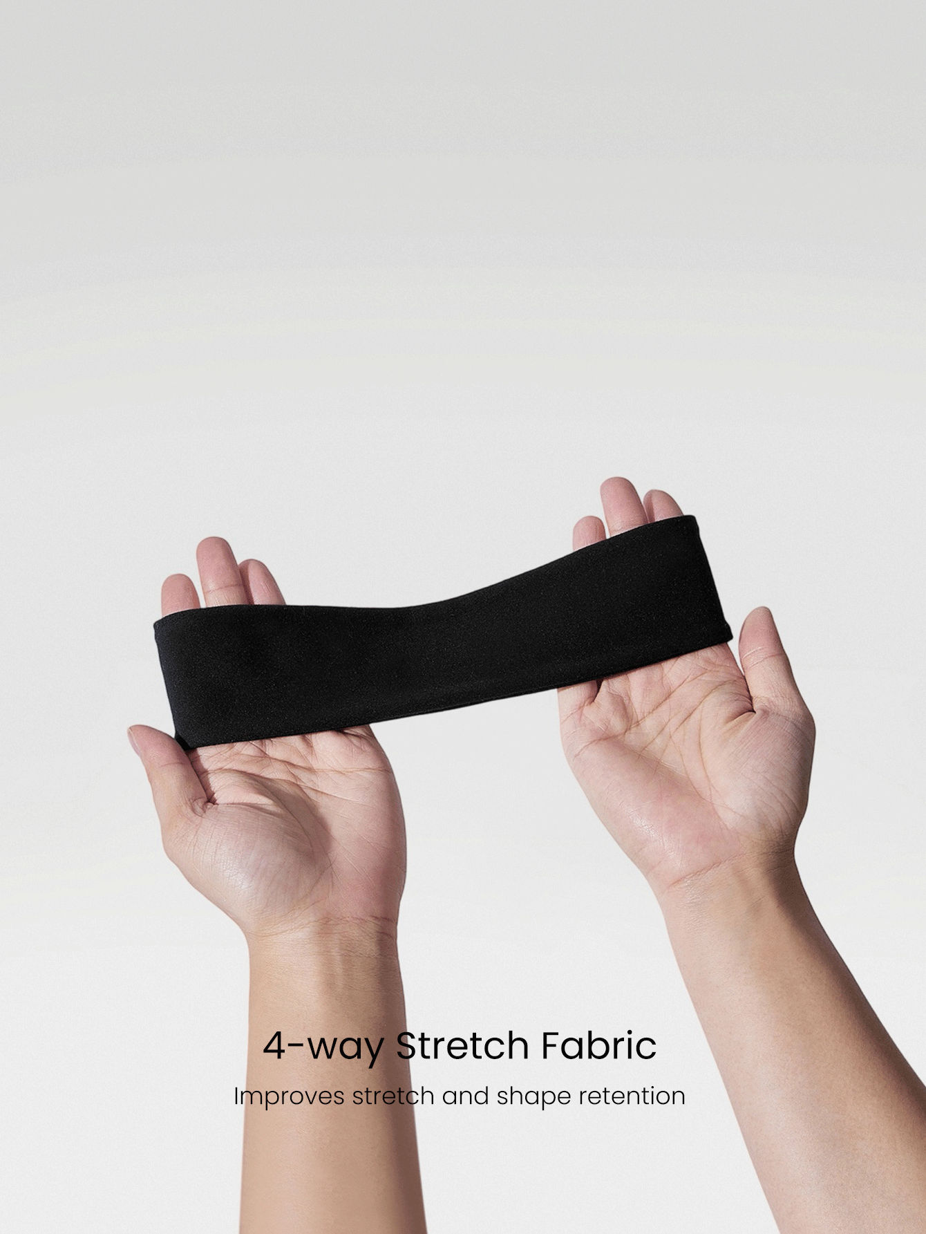 GLOWMODE FeatherFit™ Warm-Up Sweat-Wicking Stretchy Non-Slip Grips Headband Yoga Pilates Gym Workout Training Daily Active Wear - Black - View 4