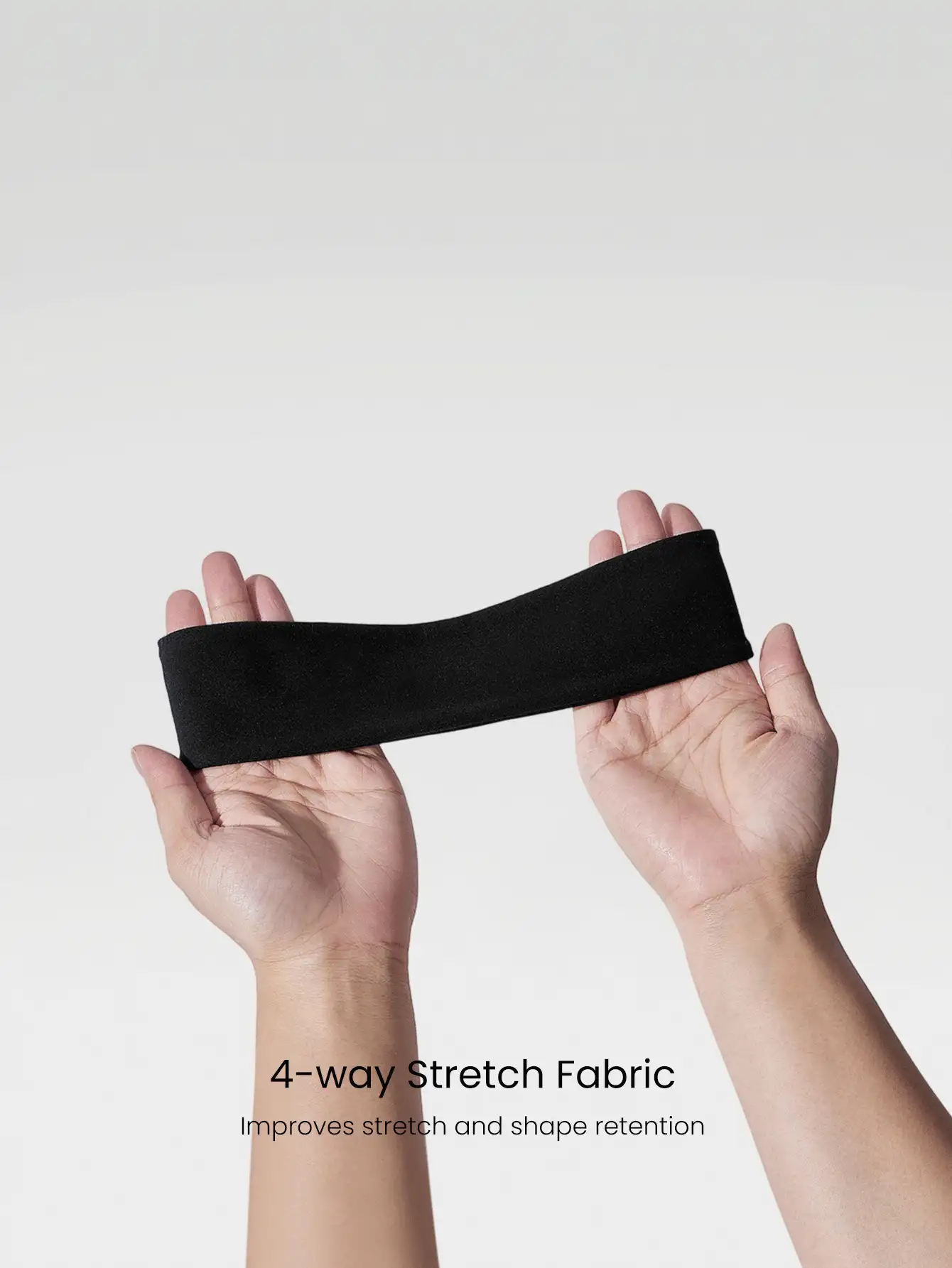 GLOWMODE FeatherFit™ Warm-Up Sweat-Wicking Stretchy Non-Slip Grips Headband Yoga Pilates Gym Workout Training Daily Active Wear - Black - View 4