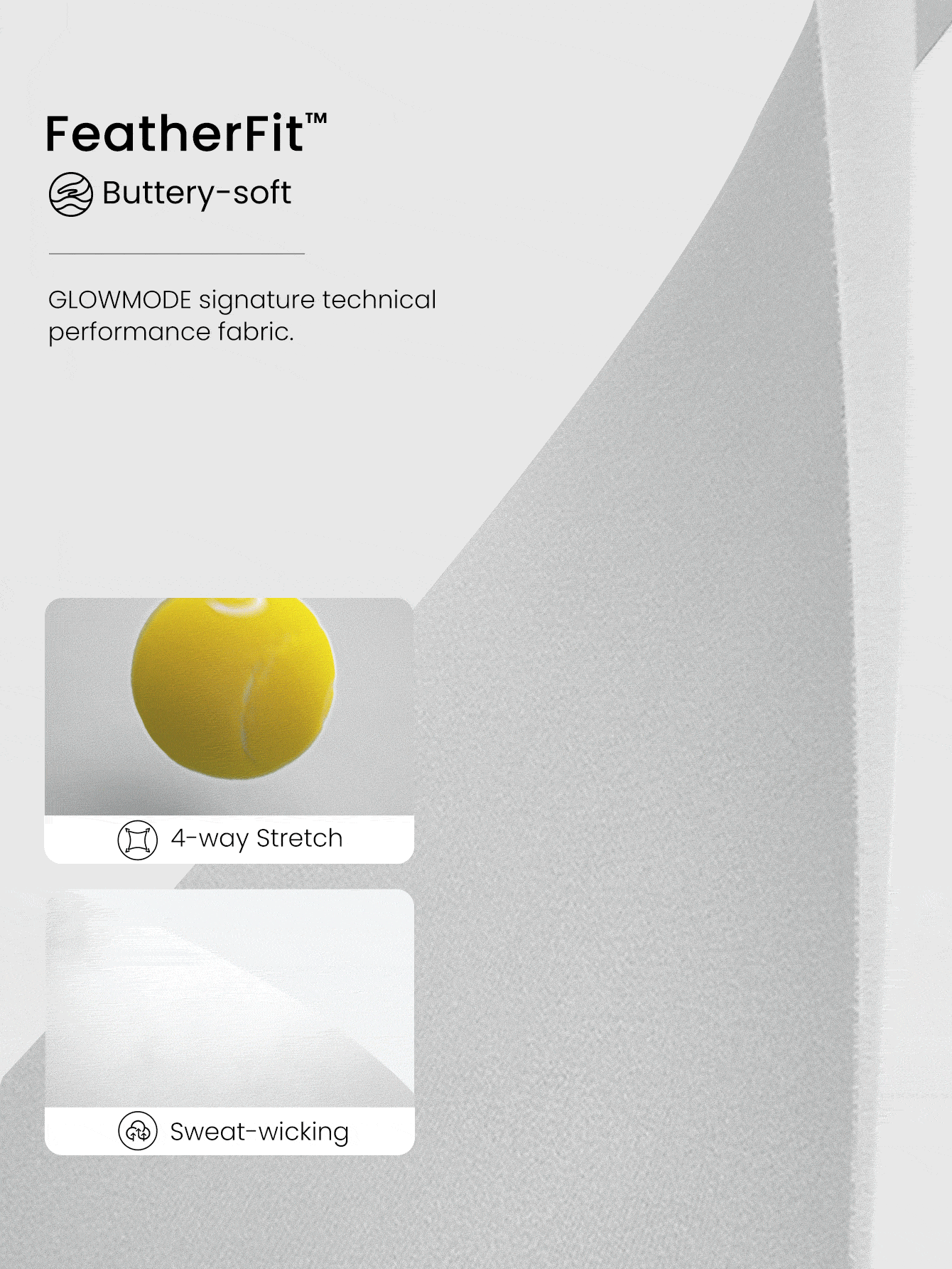 GLOWMODE FeatherFit™ 热身吸汗弹力防滑头带瑜伽普拉提健身房锻炼训练日常运动服 - 淺灰色 - 查看 5