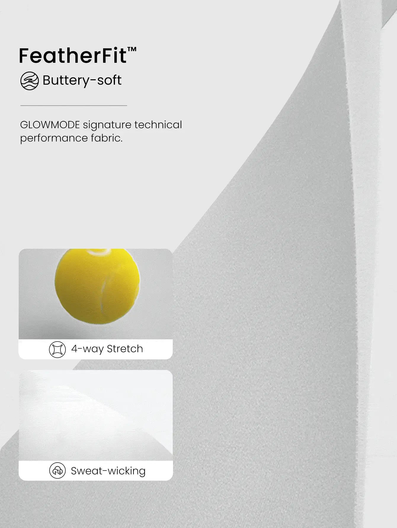 GLOWMODE FeatherFit™ 热身吸汗弹力防滑头带瑜伽普拉提健身房锻炼训练日常运动服 - 淺灰色 - 查看 5