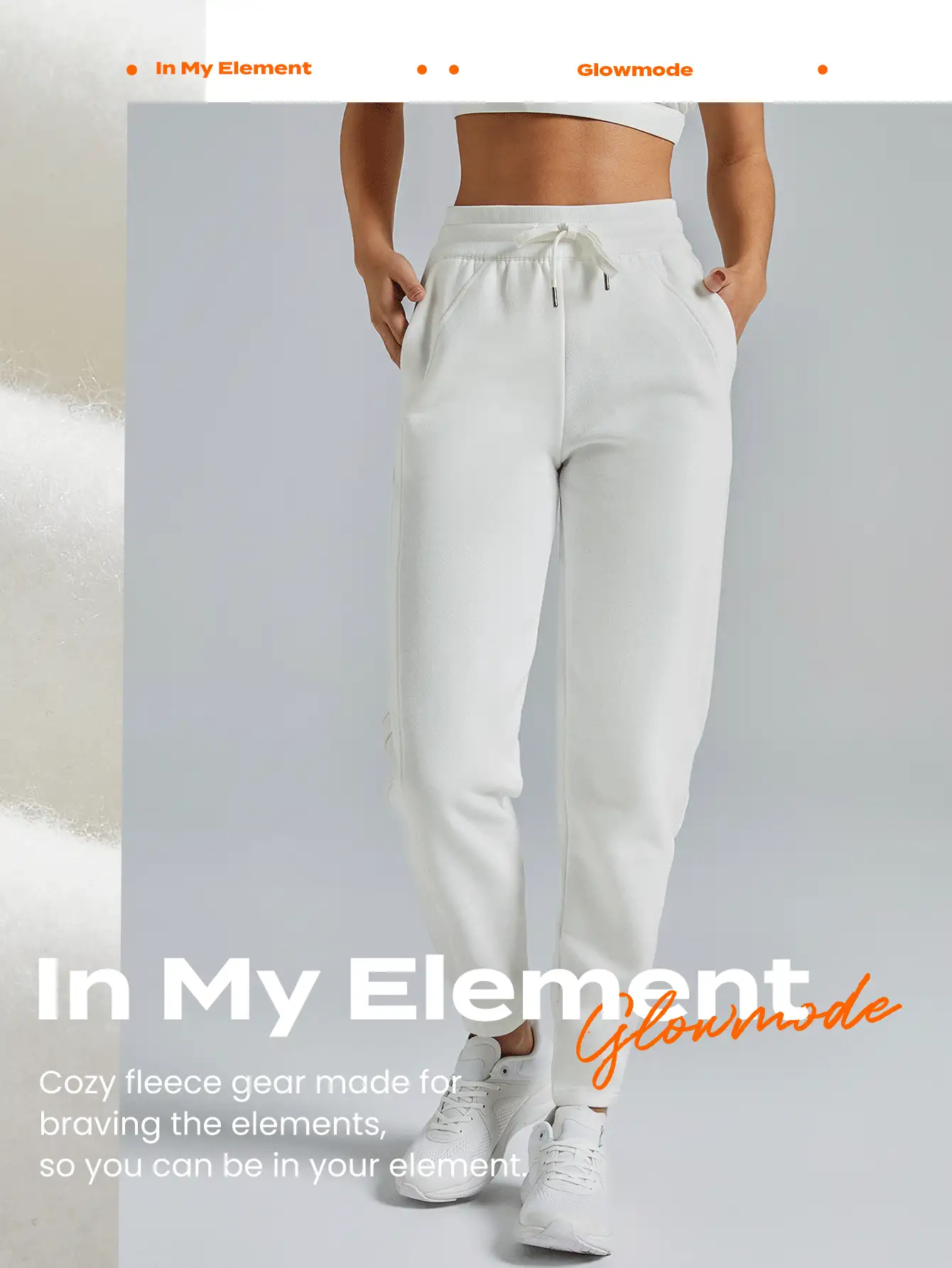 GLOWMODE COTTON-BLEND Lông cừu Vòng eo có thể điều chỉnh Túi Chạy bộ Ấm áp Thân thiện - trắng - Xem 7