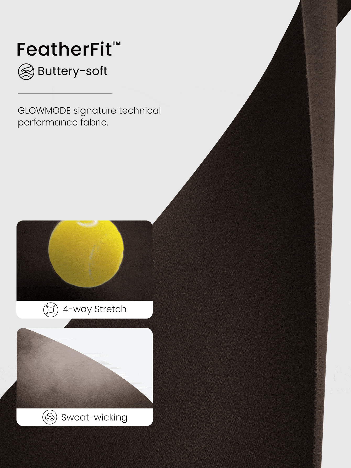 FeatherFit™ 双肩带运动内衣，低冲击瑜伽日常穿着 - 巧克力棕 - 查看 6