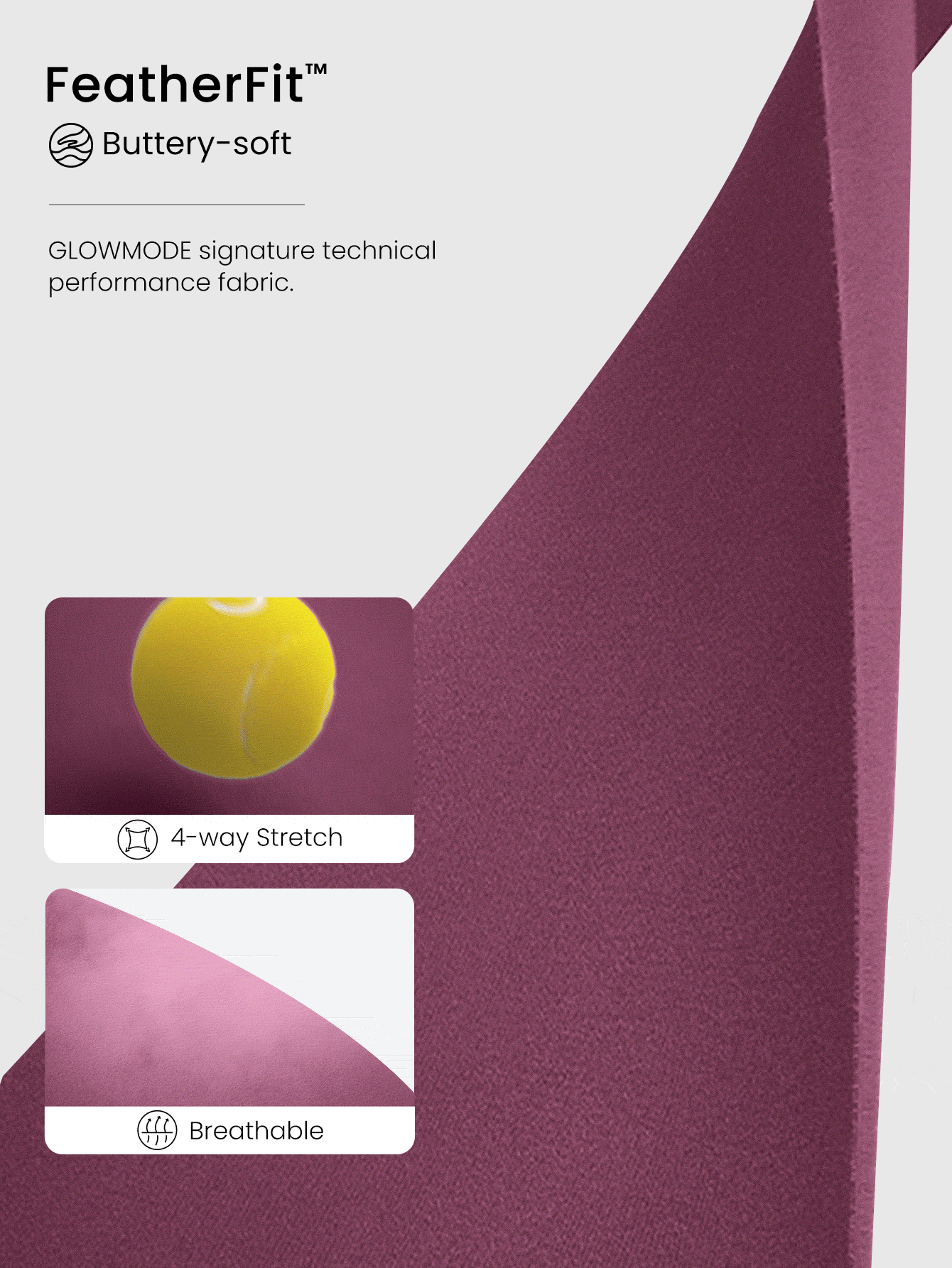 GLOWMODE FeatherFit™ Slim-It Streamline Performance Secure Pockets Zip Up Long Sleeve Jacket Low Impact Yoga Daily  Spring Summer - Red Violet - View 6