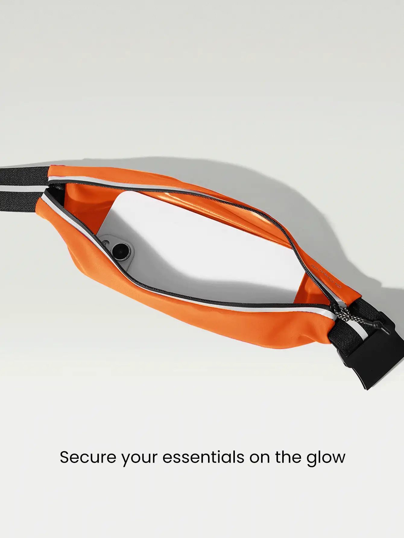 GLOWMODE Break A Sweat Quick-Dry Lightweight Adjustable Belt Reflective Running Belt Bag - Orange - View 3