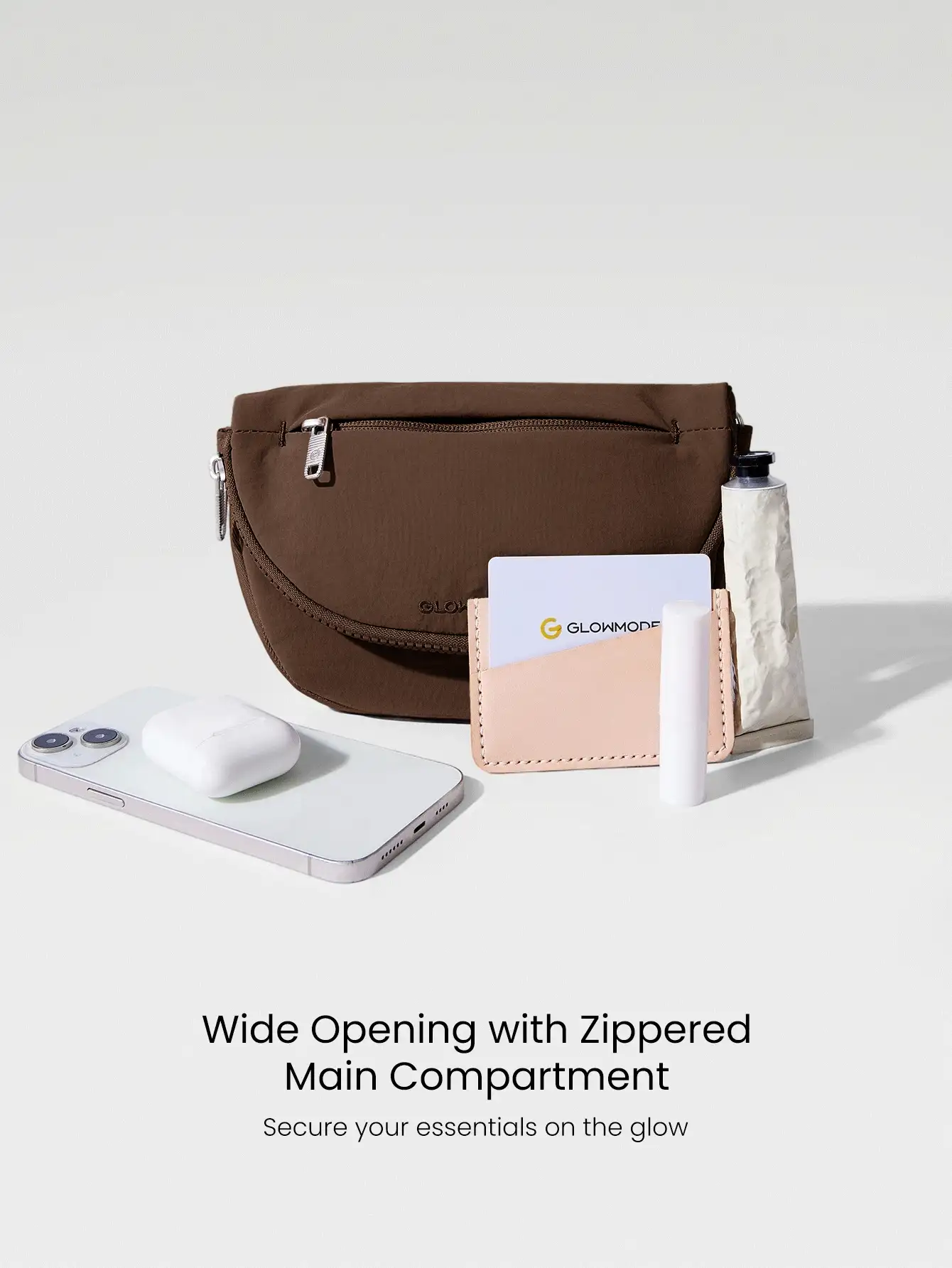 GLOWMODE Túi đeo vai chống nước 1.5L tiện dụng, kèm túi nhỏ có thể kẹp, thích hợp sử dụng hàng ngày. - màu nâu - Xem 3