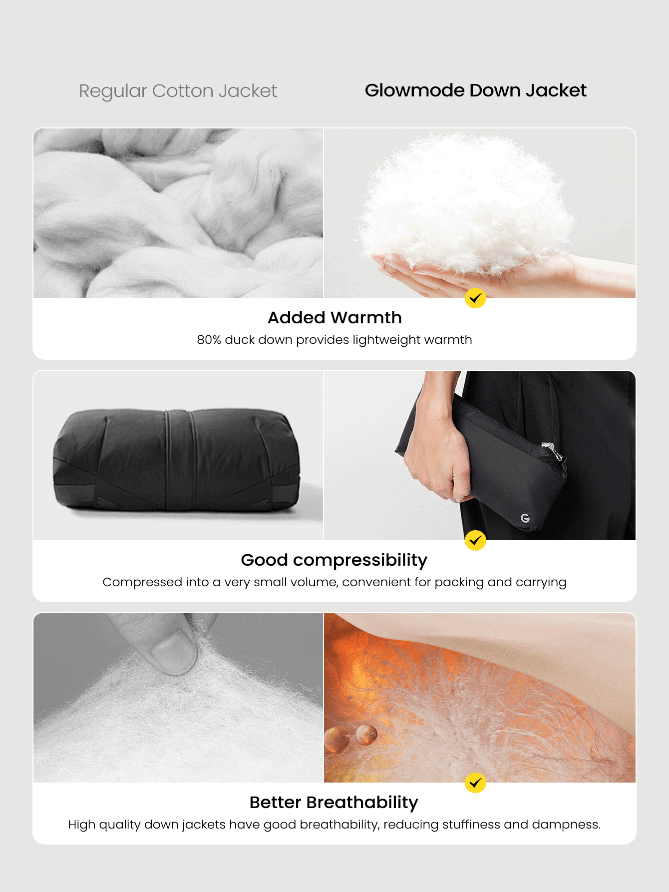 GLOWMODE Packable Thermal Warm Lined Slim Fit Reflective Logo Down Vest With Side Pockets Running Workout Winter - Black - View 4