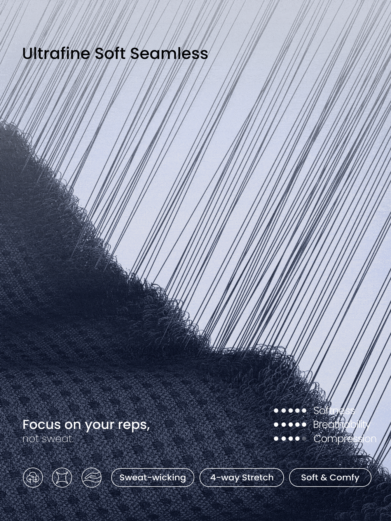 GLOWMODE Quần short chạy bộ cạp cao co giãn thấm mồ hôi liền mạch Cool Contour 2,5 inch Quần short tập gym tập thể dục hàng ngày - Dark Blue - Xem 8