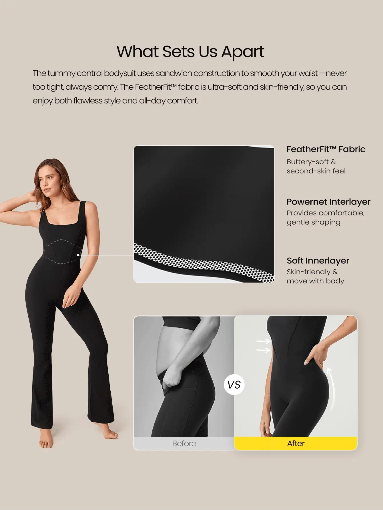 GLOWMODE 25 英寸 FeatherFit™ 收腹健身运动连体衣 夏季优雅女士款 - 櫻桃可樂 - 查看 3