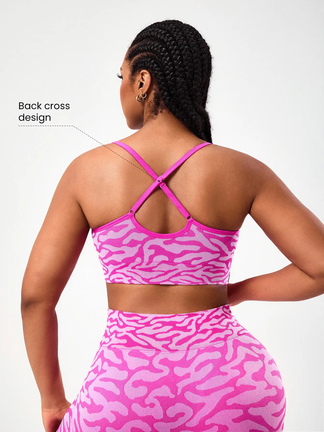 Rhythm Era 大码女式无缝吊带背心和条纹裤运动套装 - 彩色 - 查看 6