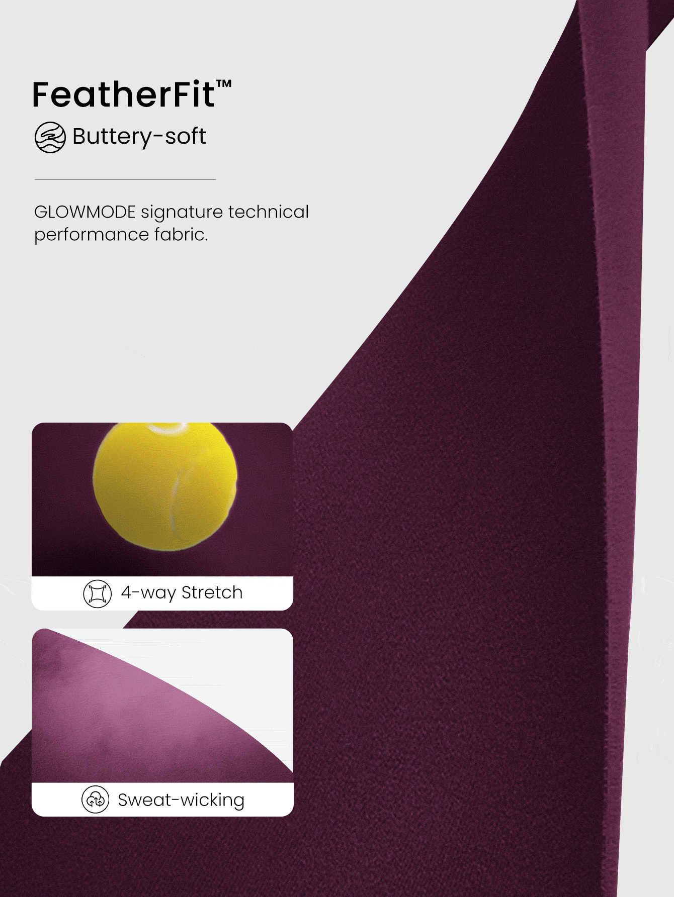 GLOWMODE FeatherFit™ Split Decision 2-In-1 Reversible Wear Buttery-Soft Stretchy Sweat-Wicking Tie-Waist Long Sleeve Top Yoga Pilates Studio Daily Casual - Cherry Cola - View 7