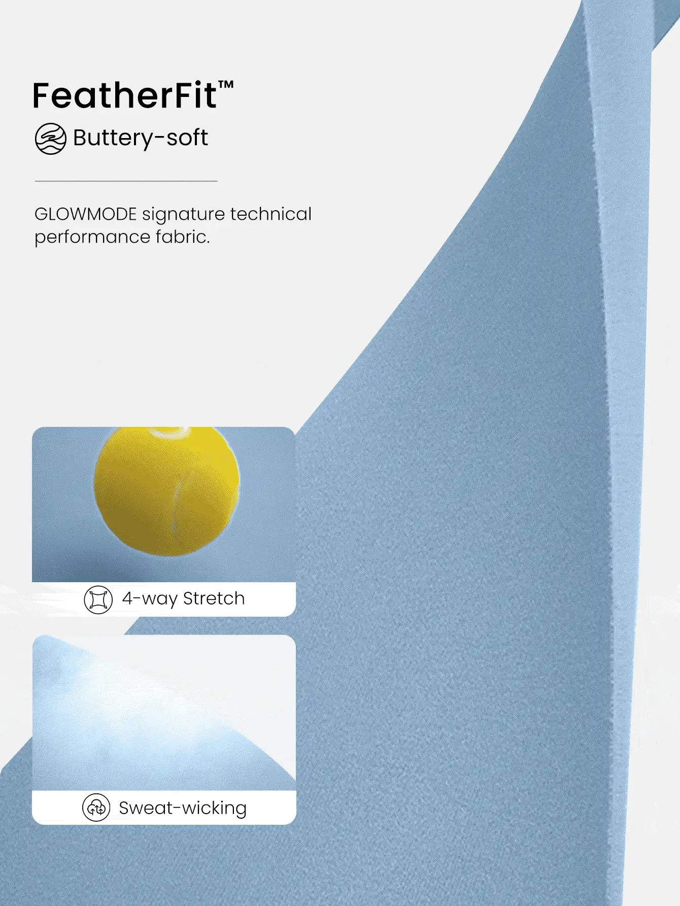 GLOWMODE Áo tank top FeatherFit™ Active Edge mềm mại, co giãn, thấm hút mồ hôi, có đường may tinh tế, mút ngực có thể tháo rời, cổ tròn, chất liệu nhẹ, thích hợp mặc hàng ngày, tập yoga hoặc các hoạt động thể thao khác. - Màu xanh nhạt - Xem 6