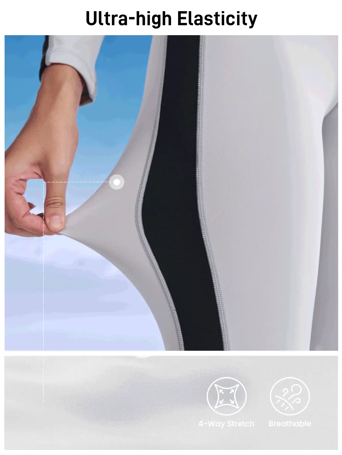 In My Nature 女士撞色拉链时尚长袖连体裤，适合户外穿着 - 淺藍色 - 查看 10