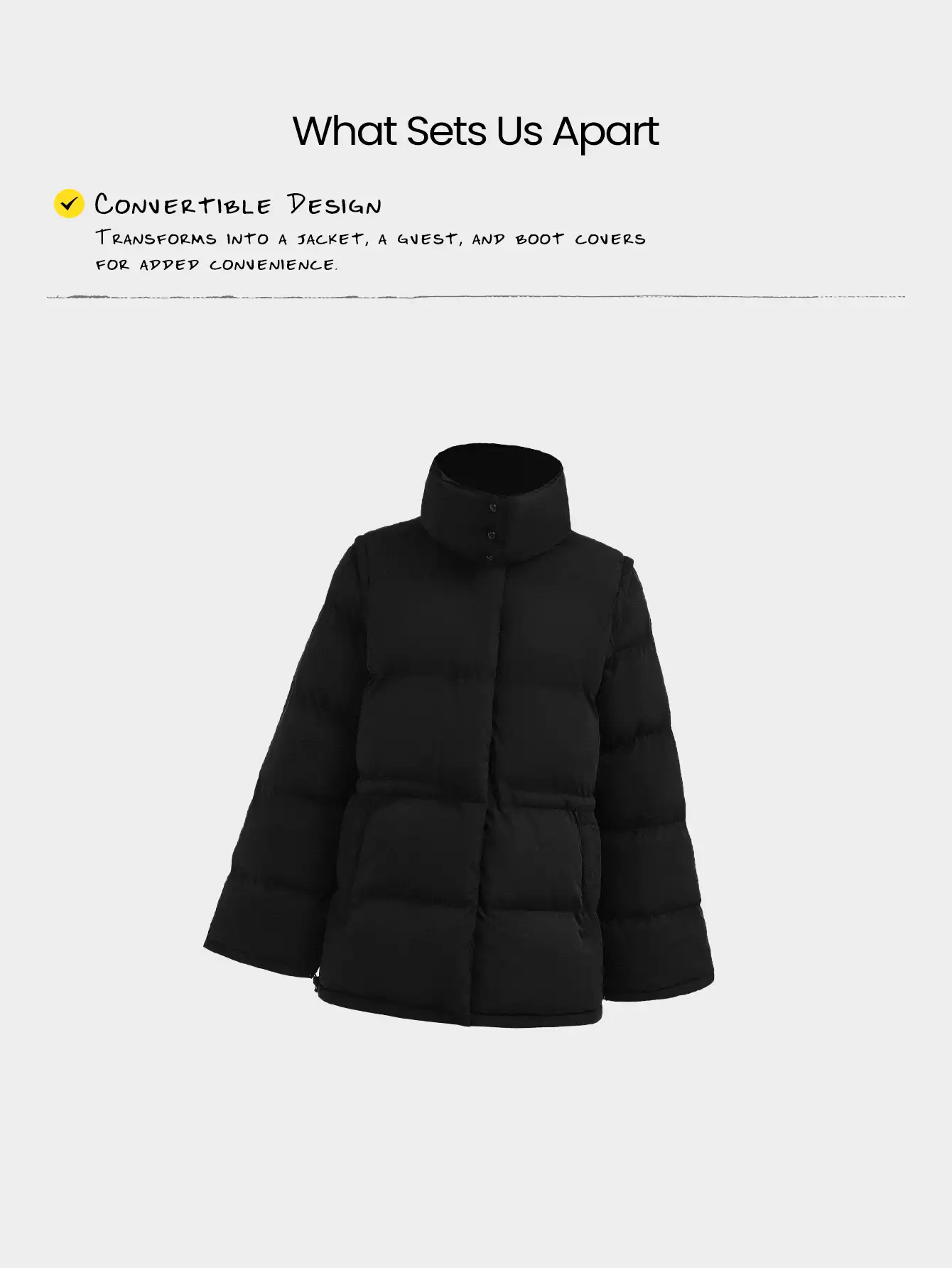 Giacca e gilet imbottiti PolarPlay, morbidi e caldi, resistenti all'acqua, leggeri, con polsini regolabili, vita regolabile, maniche staccabili, colletto, adatti per l'autunno, l'inverno, uso all'aperto e casual quotidiano