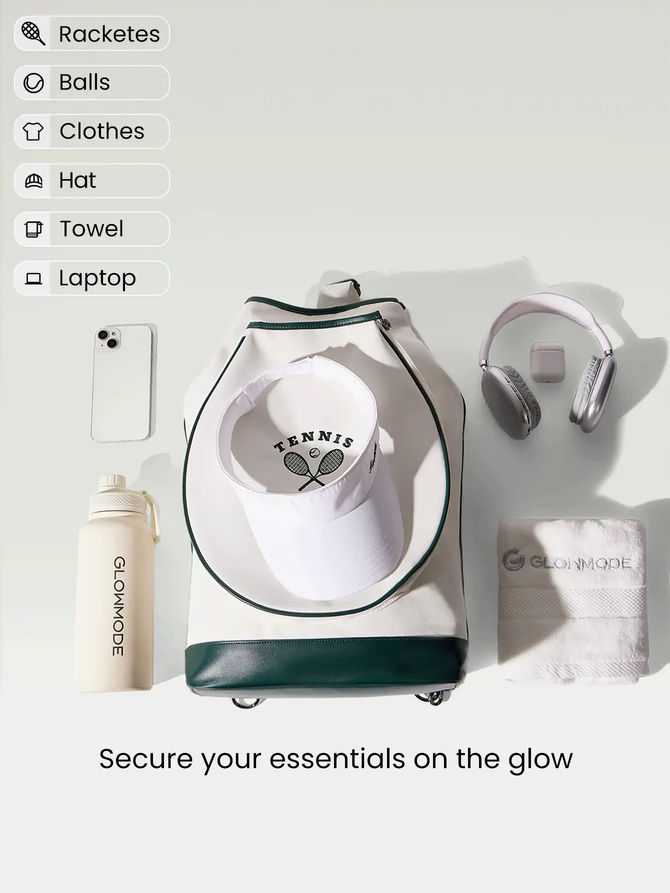 GLOWMODE 21L Adjustable Detachable Strap Bag Tennis Golf - Dark Green - View 2