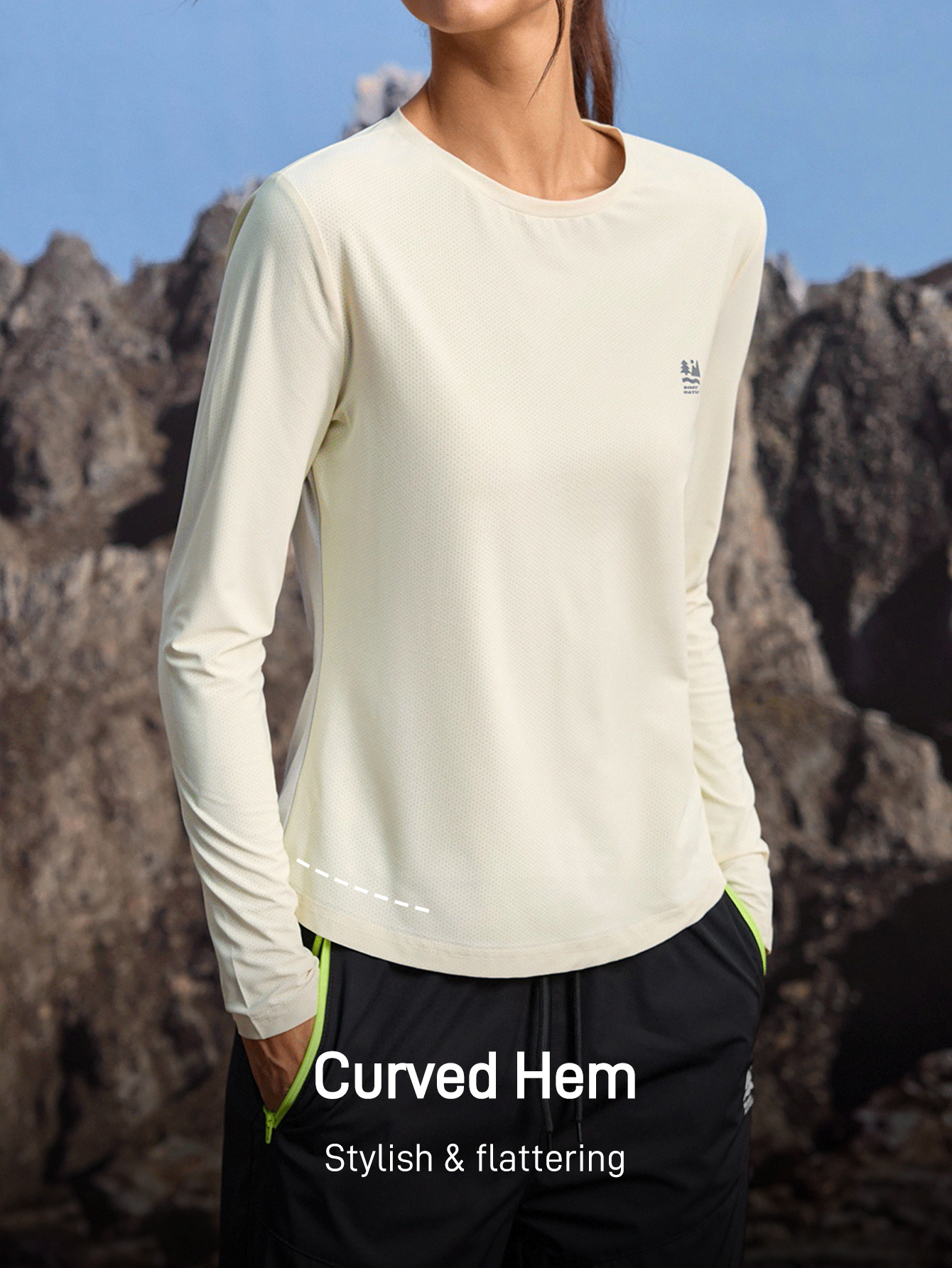 In My Nature 女士户外T恤和背心，高弹亲肤，适合户外露营、徒步旅行、运动和城市通勤 - 黃色 - 查看 3