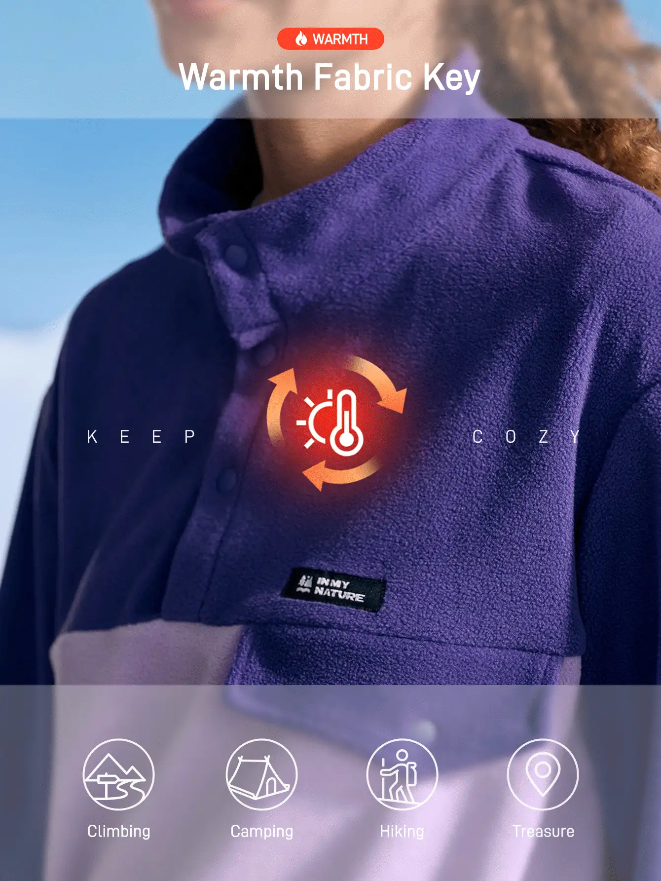 In My Nature Veste polaire femme de couleur violette, veste polyvalente