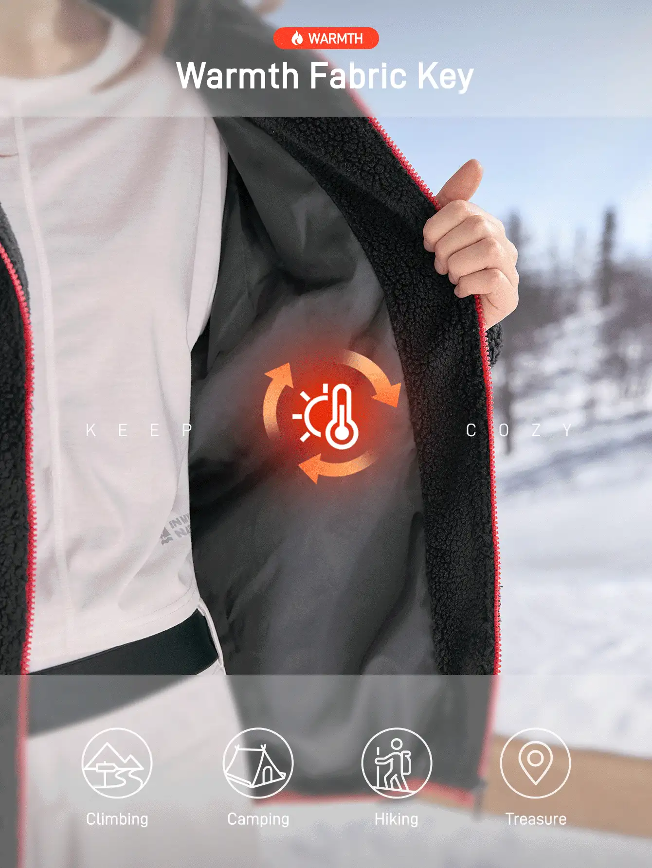 In My Nature Women Outdoor Fleece Christmas Jacket