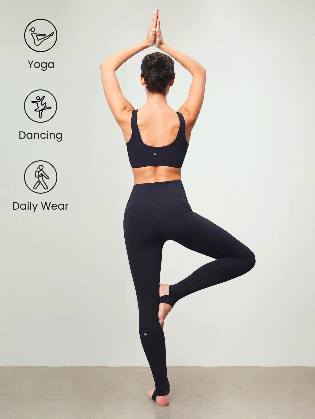 GLOWMODE 28" FeatherFit™ Hiệu ứng áo nịt ngực Eo Quần legging Stirrup Với túi - màu đen - Xem 5