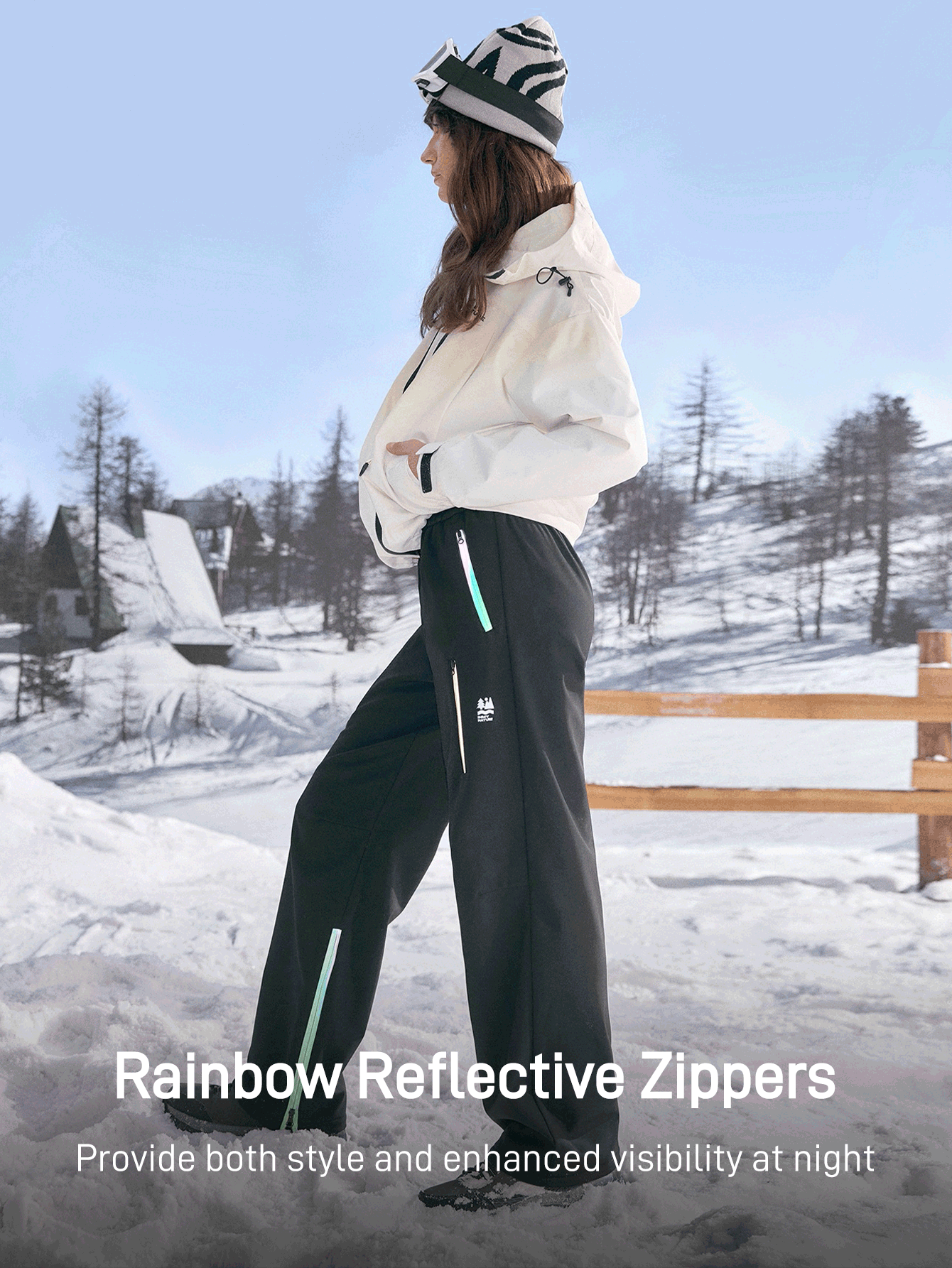 In My Nature 女式拉链口袋设计宽松徒步裤 - 黑色 - 查看 8