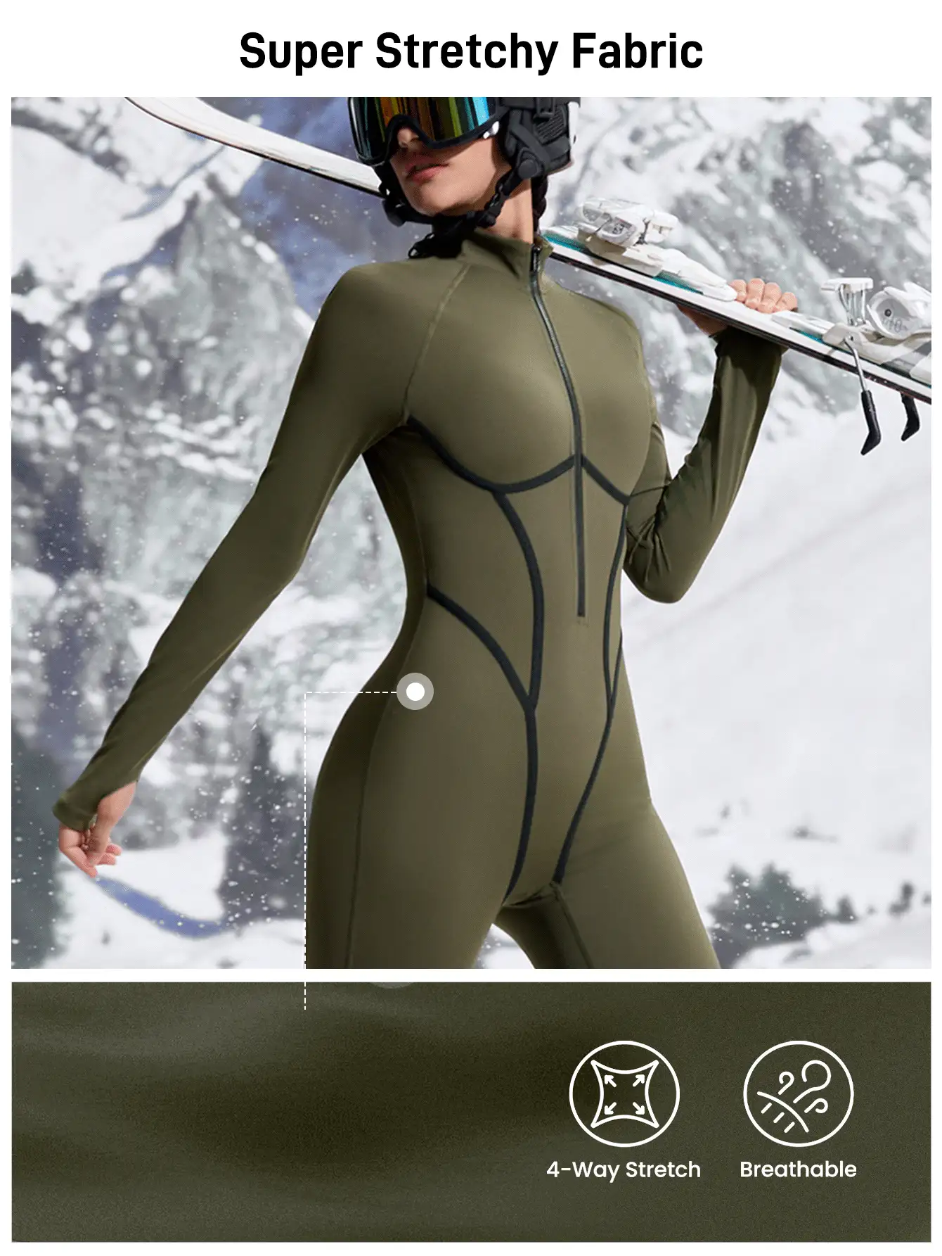 Women's Raglan Sleeve Zip Front Outdoor Jumpsuit