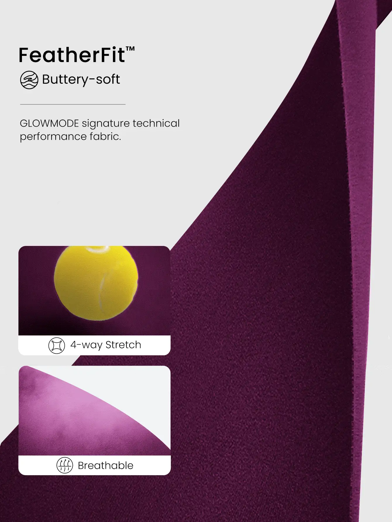 GLOWMODE FeatherFit™ Studio Ready 拉链口袋修身长袖拇指孔运动夹克低冲击瑜伽普拉提工作室健身房日常 - Bold Plum - 查看 6