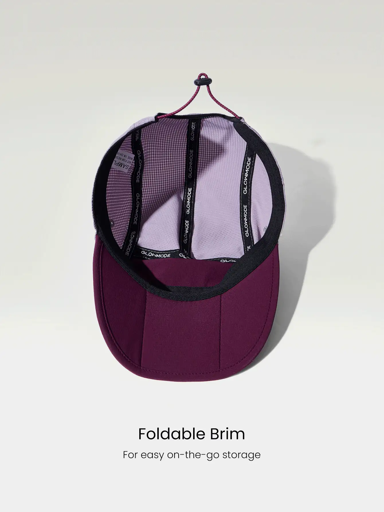 GLOWMODE Ready Set Glow Lightweight Quick Dry Waterproof Adjustable Foldable Active Hat Cap Gym Workout Hike Beach Pool Holiday Vacation Getaway Daily Active Wear - burgundy pink - View 3