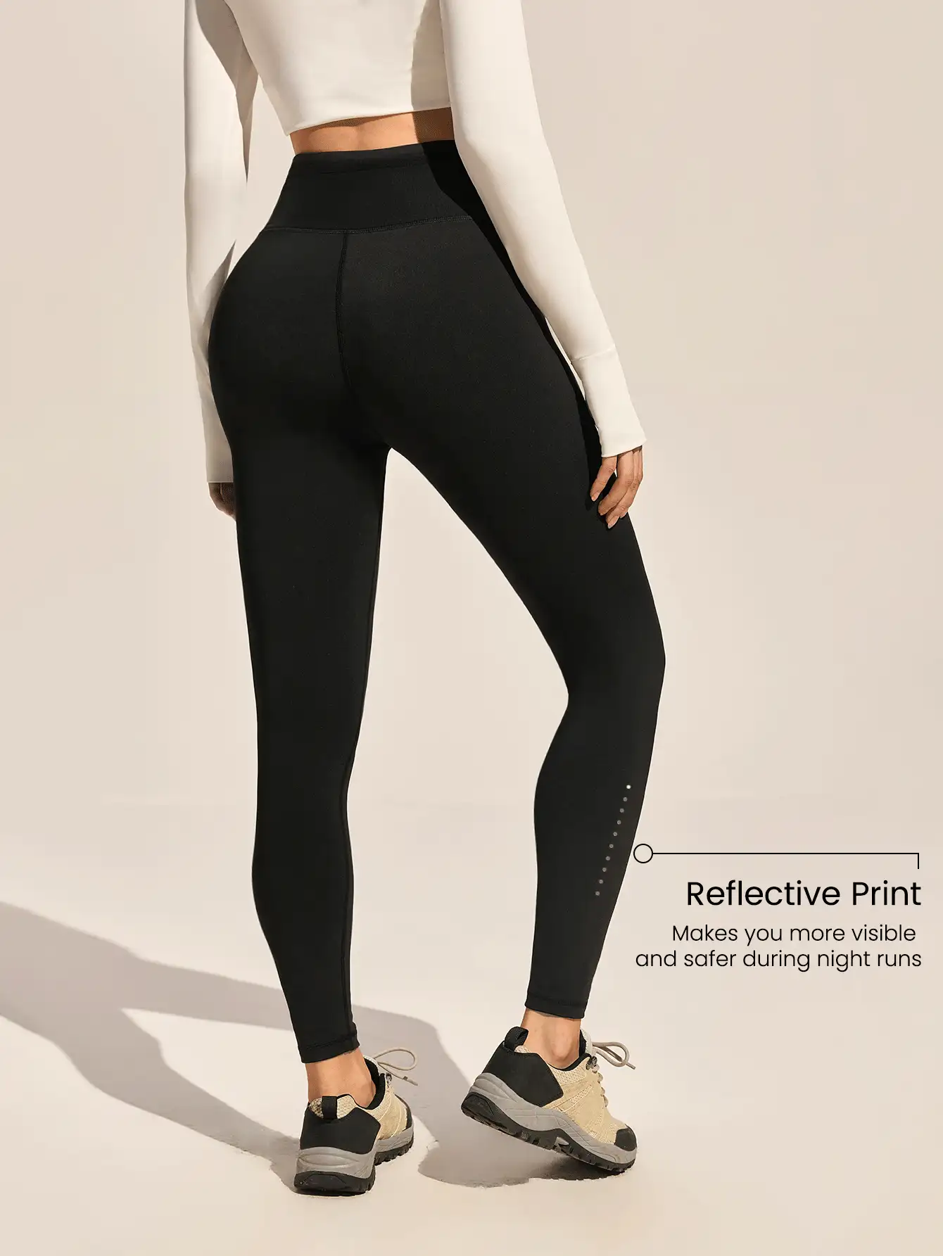 Exploreva 口袋紧身时尚运动户外紧身裤 - 黑色 - 查看 2