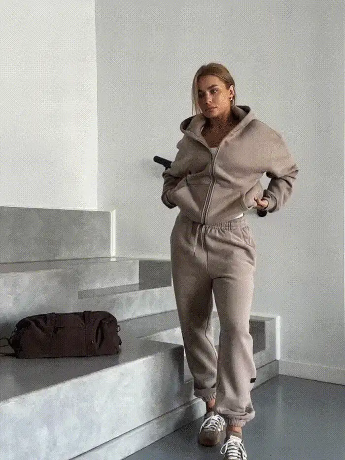 GLOWMODE Pantaloni jogger basic con vita regolabile con coulisse, tasche laterali, in pile pesante, vestibilità oversize, termici e caldi per l'inverno, per uso quotidiano e casual