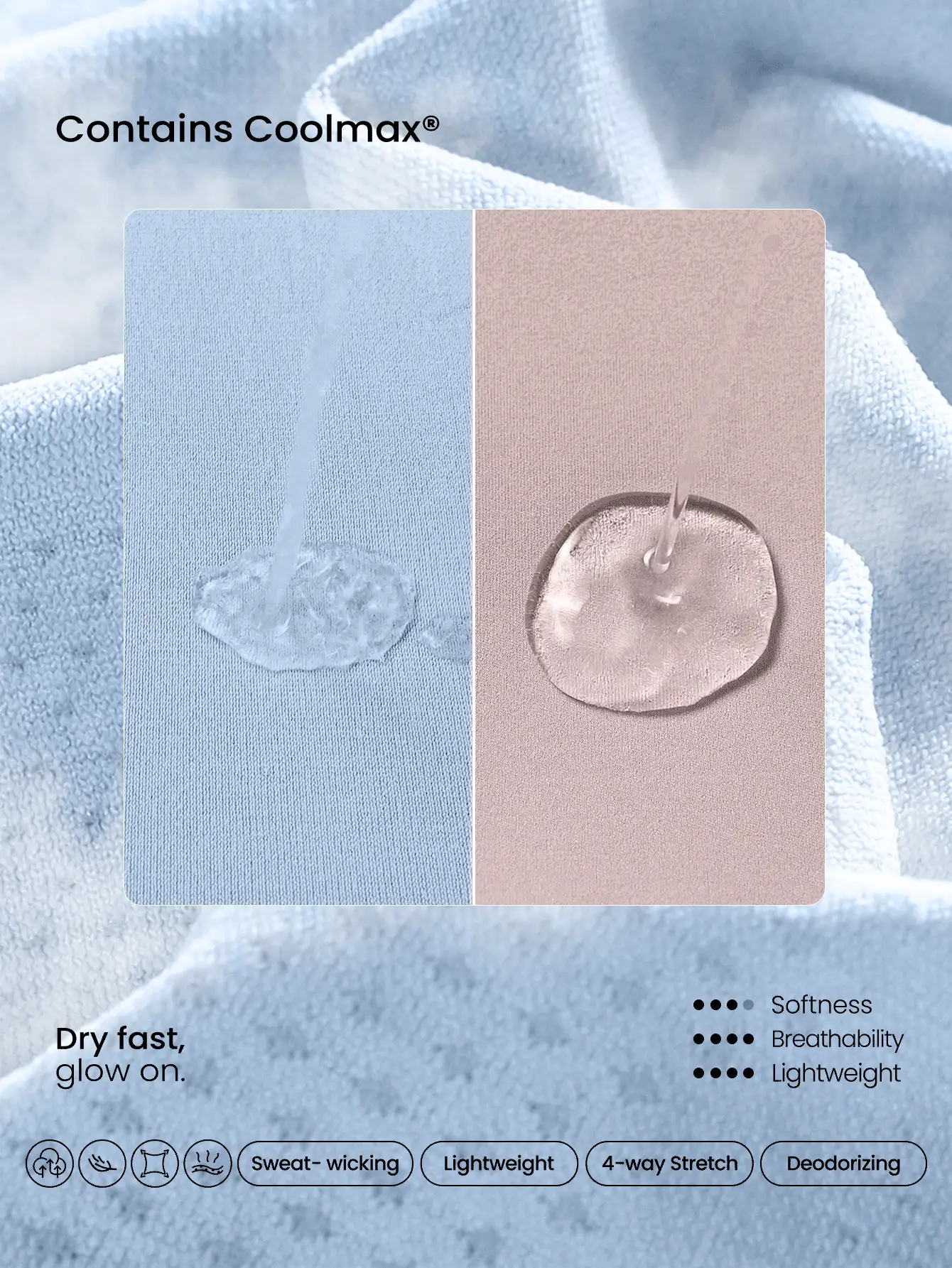 GLOWMODE Seamless Slimfit Long Sleeve Top Hip Length Antibacterial Lightweight Summer