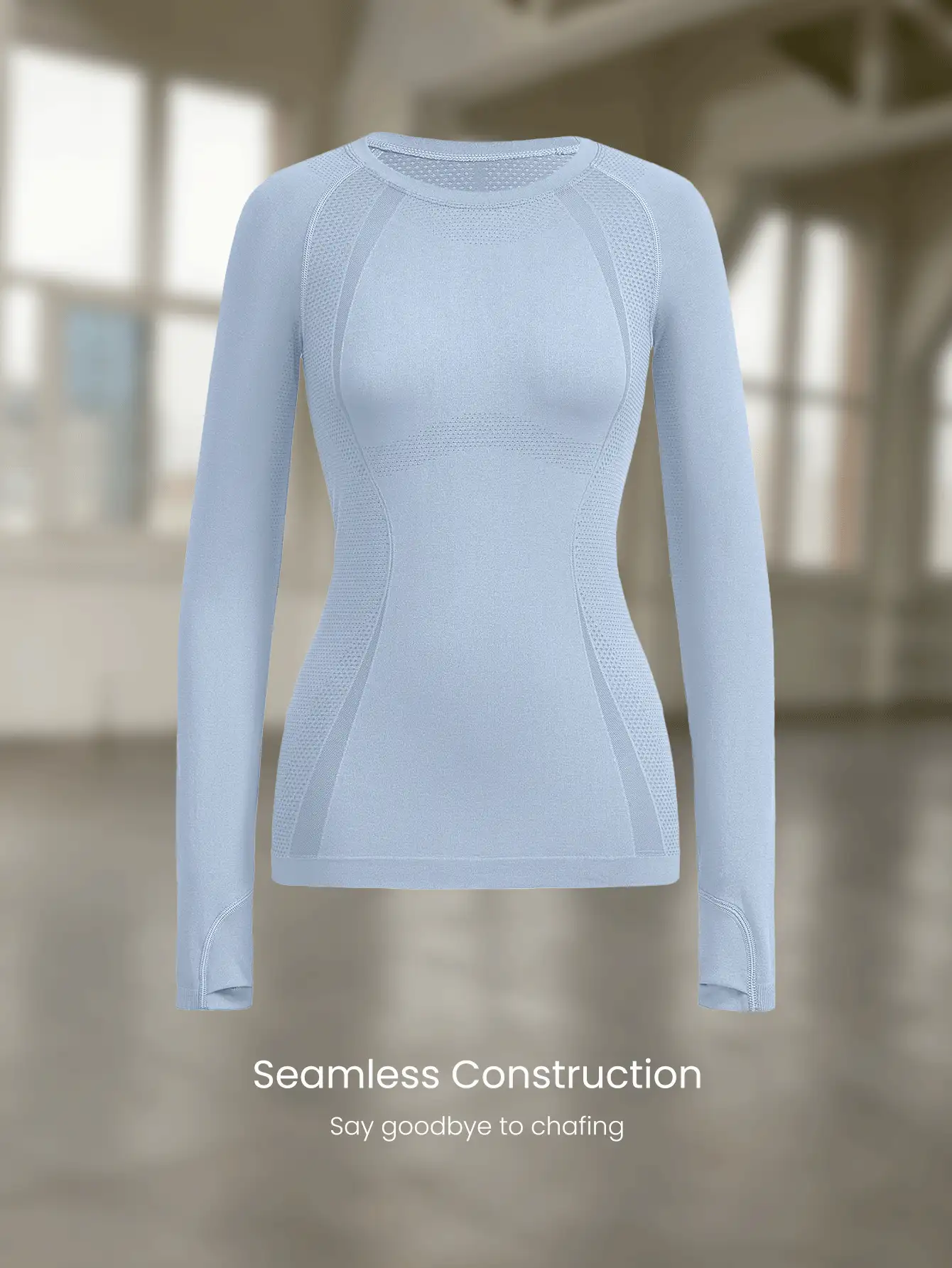 GLOWMODE Seamless Slimfit Long Sleeve Top Hip Length Antibacterial Lightweight Summer