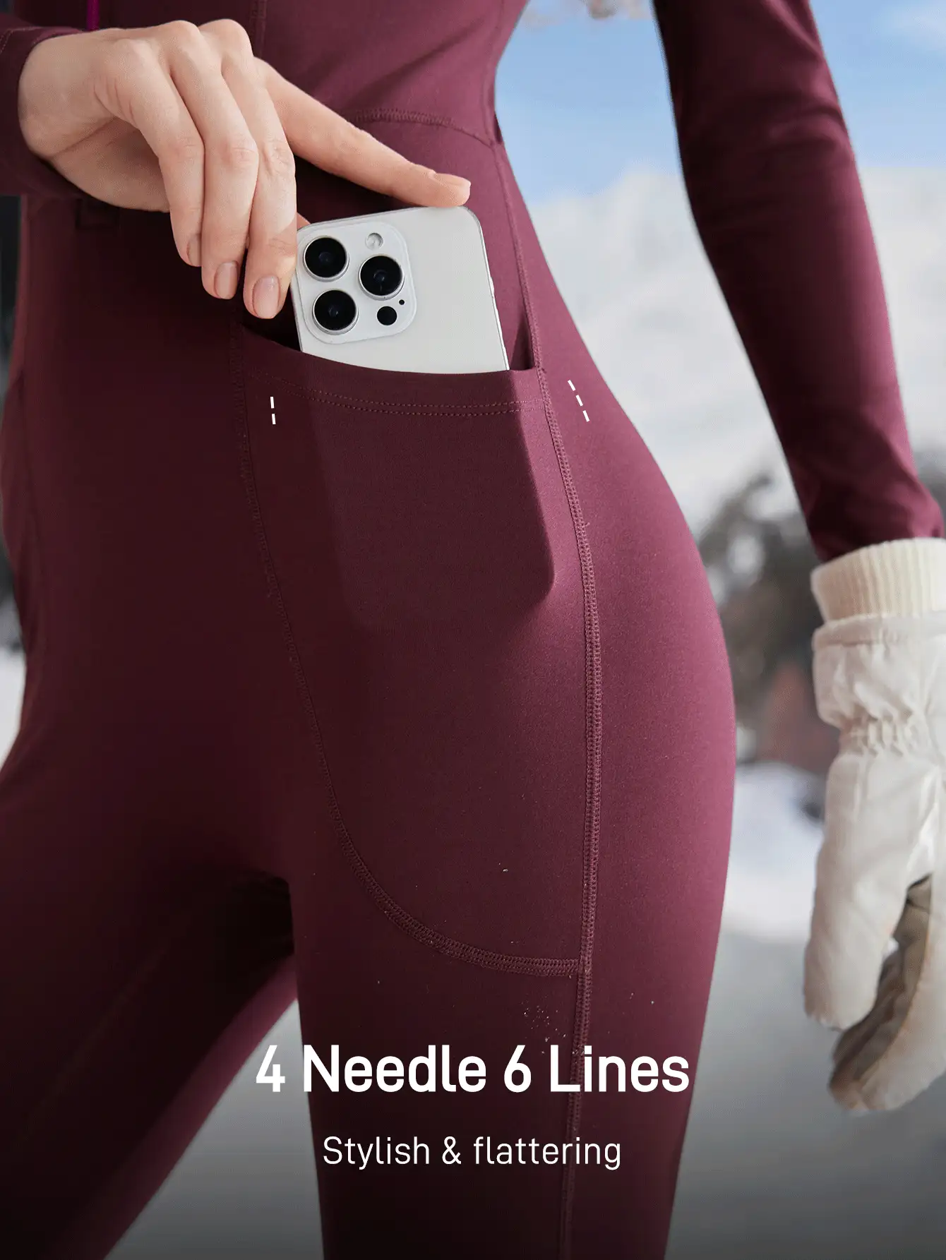 In My Nature Women's Solid Color Minimalist Outdoor Jumpsuit - Burgundy - View 4