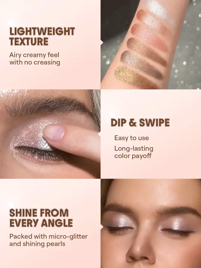 SHEGLAM Starstruck KräMöGonskugga I Burk-Veiled MäRke SköNhet Smink Kosmetika FöR Kvinnor Och Flickor Perfekt FöR Vinter Idealisk FöR Y2K Elegant Mode Passande FöR FöDelsedag GåVa Fest Klar BäSt FäRg - Veiled - Visa 5