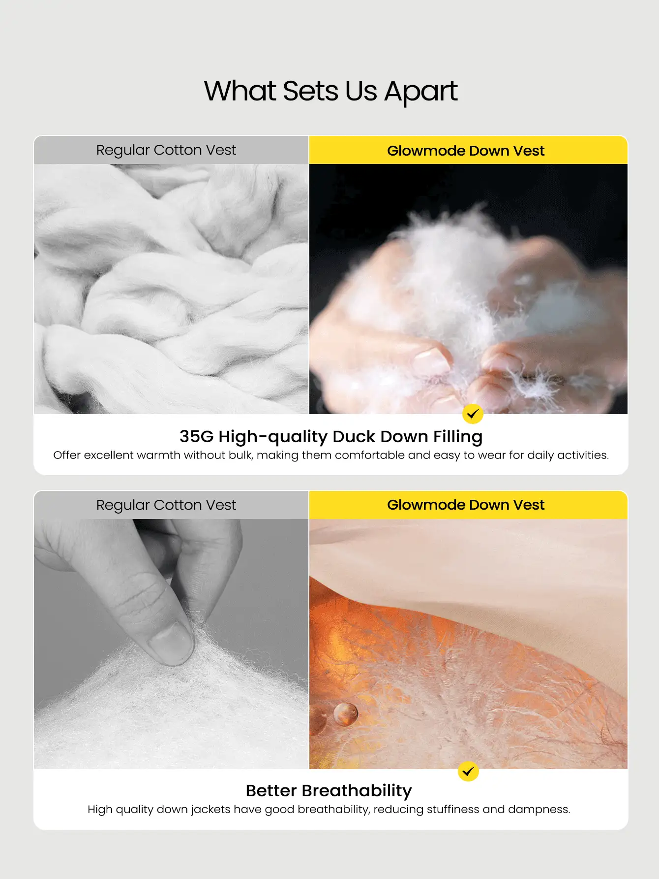 GLOWMODE Chill Flex 柔软保暖 Chill 无缝弹力反光防羽绒修身羽绒背心秋冬户外日常休闲 - 薰衣草薄霧色 - 查看 3