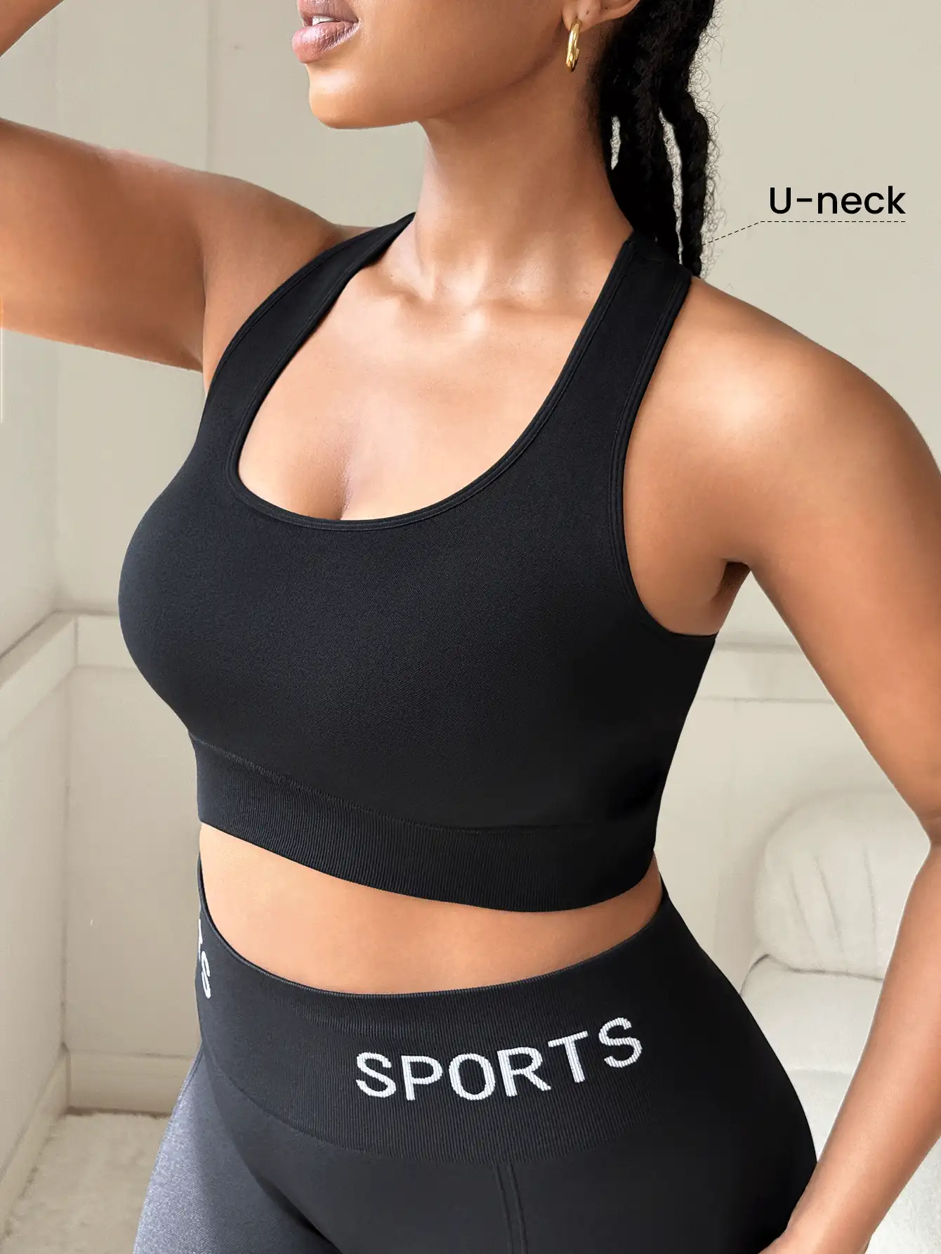 Rhythm Era Áo ngực thể thao Racerback liền mạch cỡ lớn cho nữ - màu đen - Xem 7