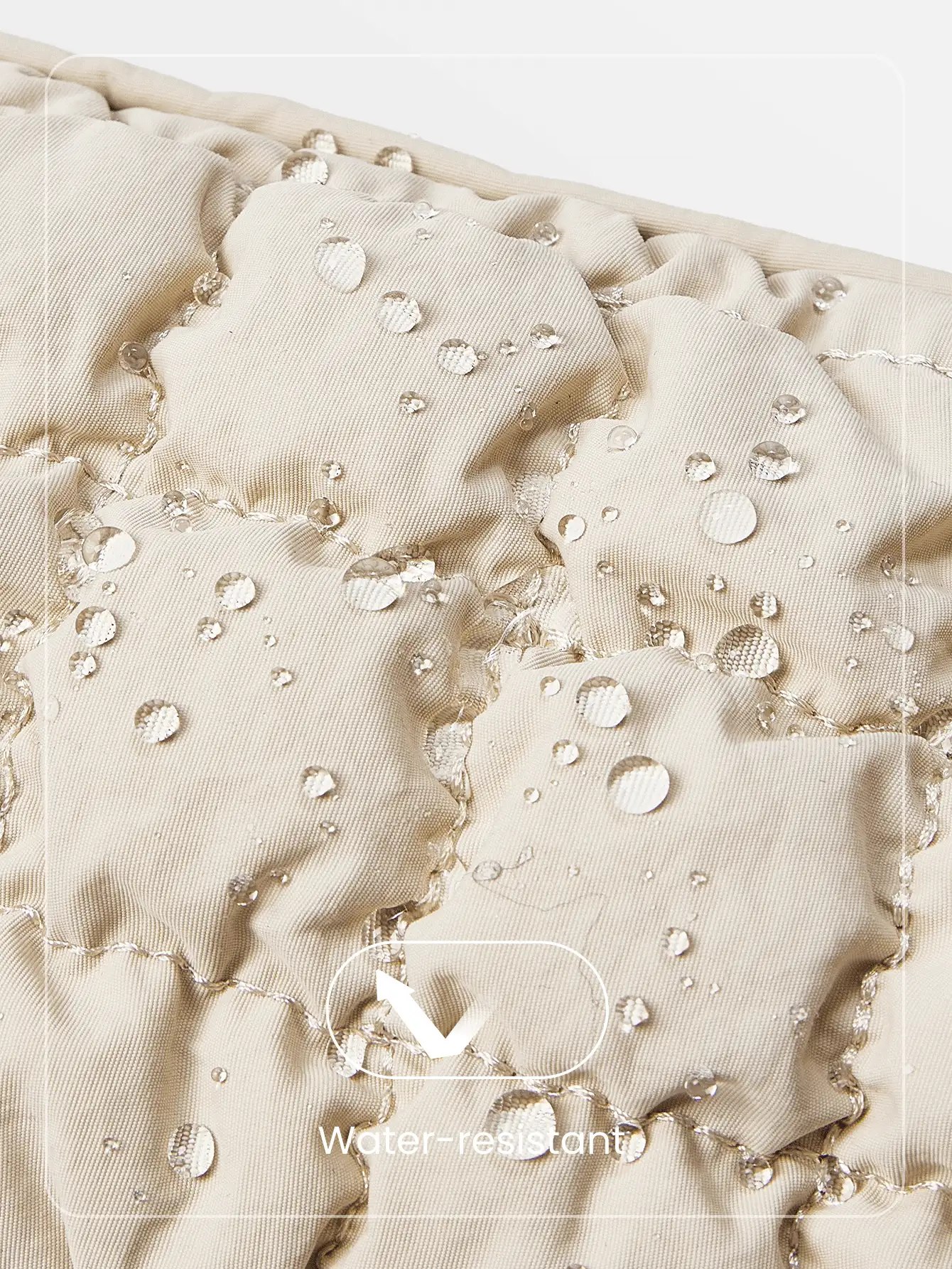 GLOWMODE 0.7L Quilt Clip Puffy Waterproof Quilted Keychain Strap Coin Purse Gym Studio Travel Outdoors Daily Casual Wear - 米色 - 查看 5