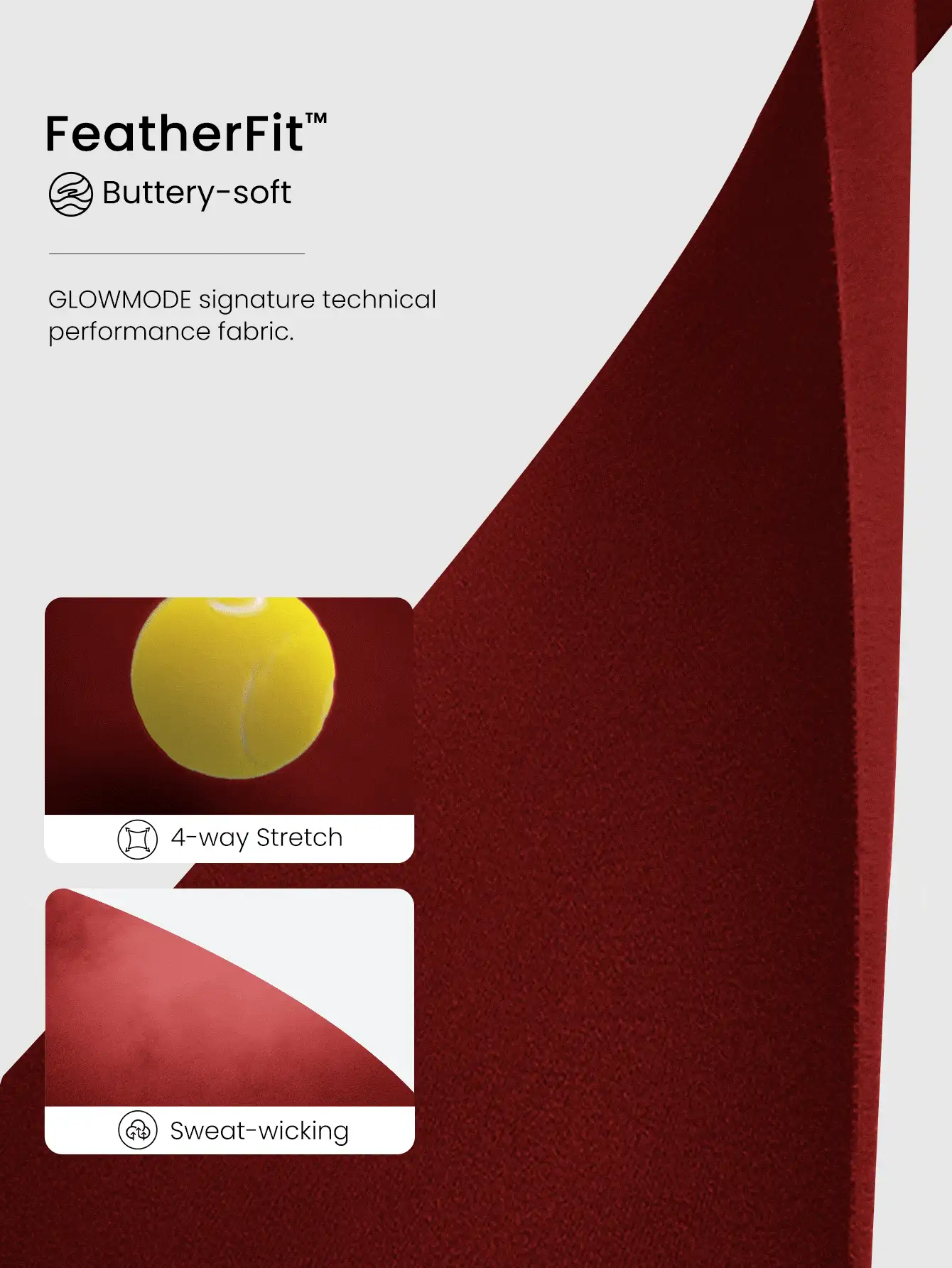 GLOWMODE FeatherFit™ Full Underarm Hip Length Square Neck Basic Tank Top Low Impact Yoga Pilates Studio Daily Removable Cups  Spring Summer - Burgundy - View 5