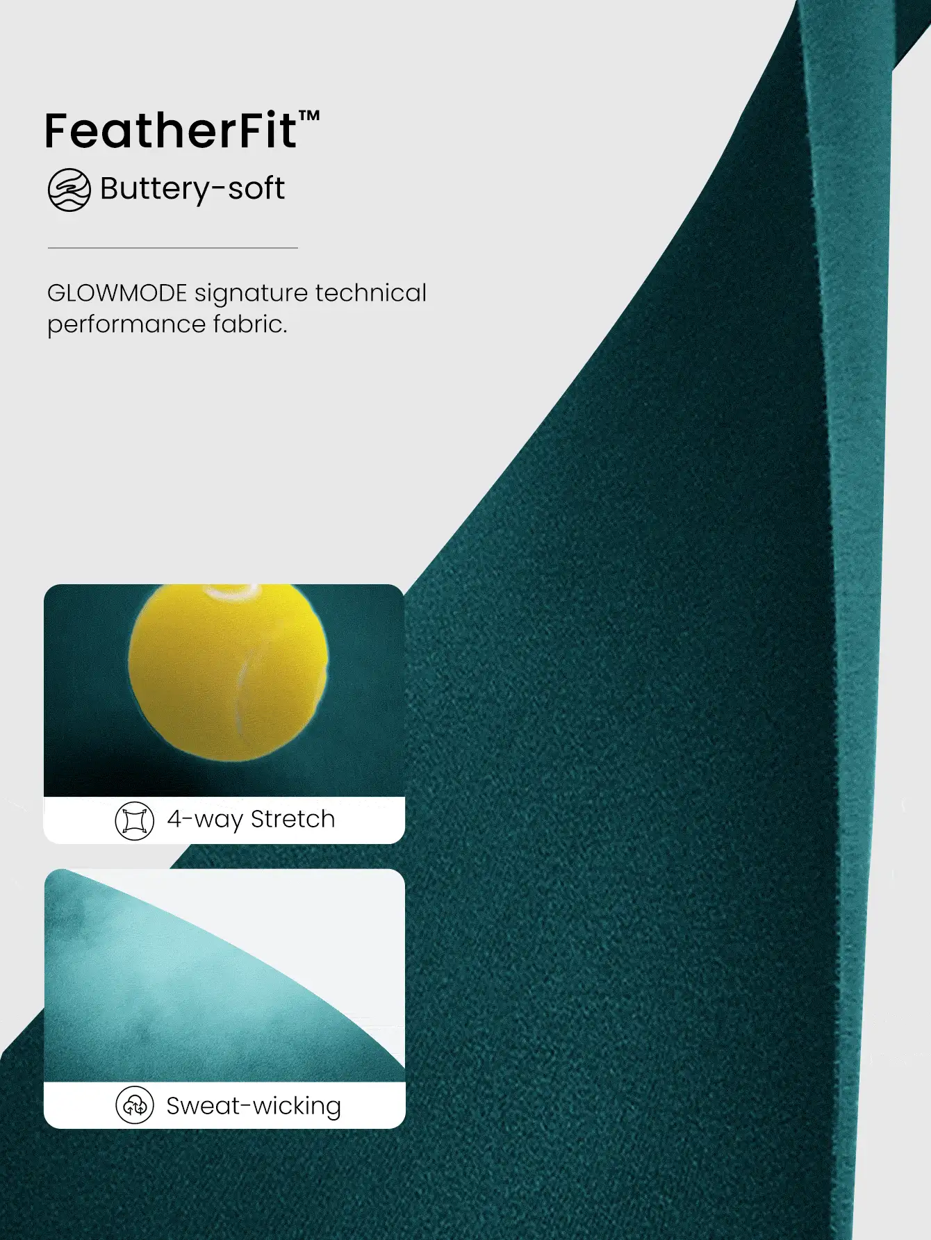 GLOWMODE 26英寸 FeatherFit™ 条纹腰边紧身裤，适合低强度瑜伽日常穿着 - 墨綠色 - 查看 6