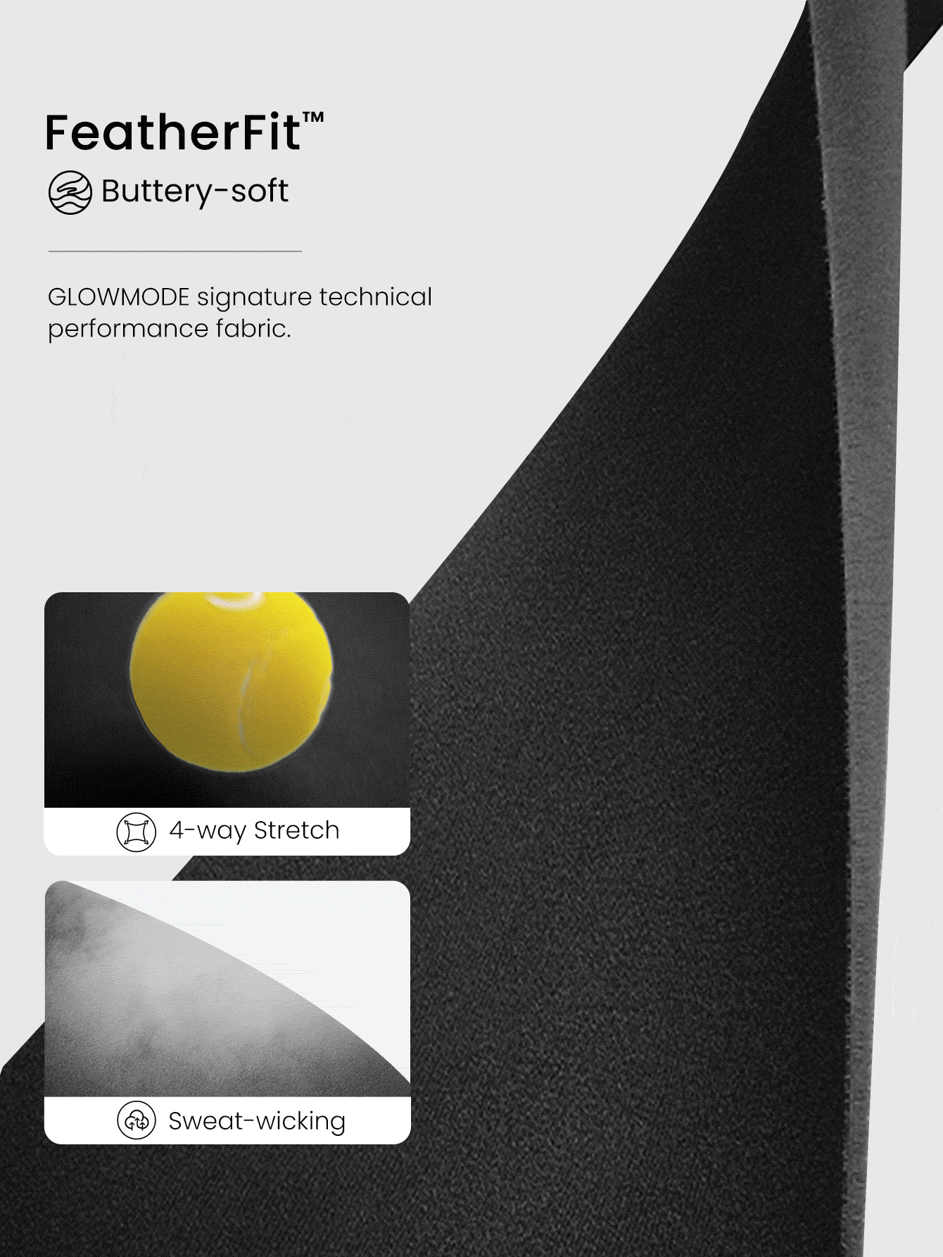 GLOWMODE 21" FeatherFit™ Crossover Waist Y-Shaped Butt Seam Cutie Capri Leggings Low Impact Yoga Studio Daily  Spring Summer - Black - View 5