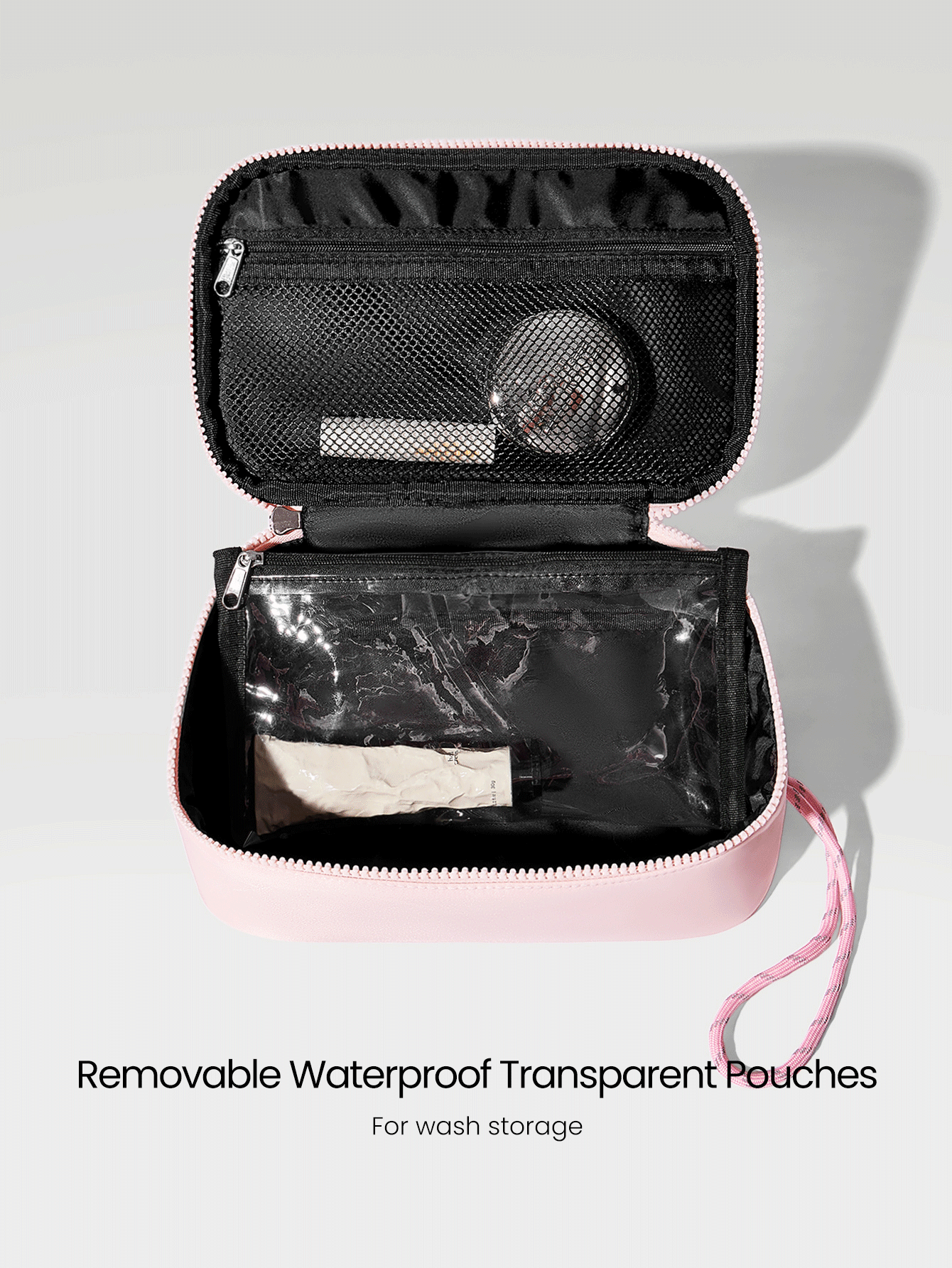 GLOWMODE 3L Sport Large Capacity Water-Repellant Essentials Zippered Kit Storage Bag Daily Casual Travel Trip - Dusty Pink - View 2